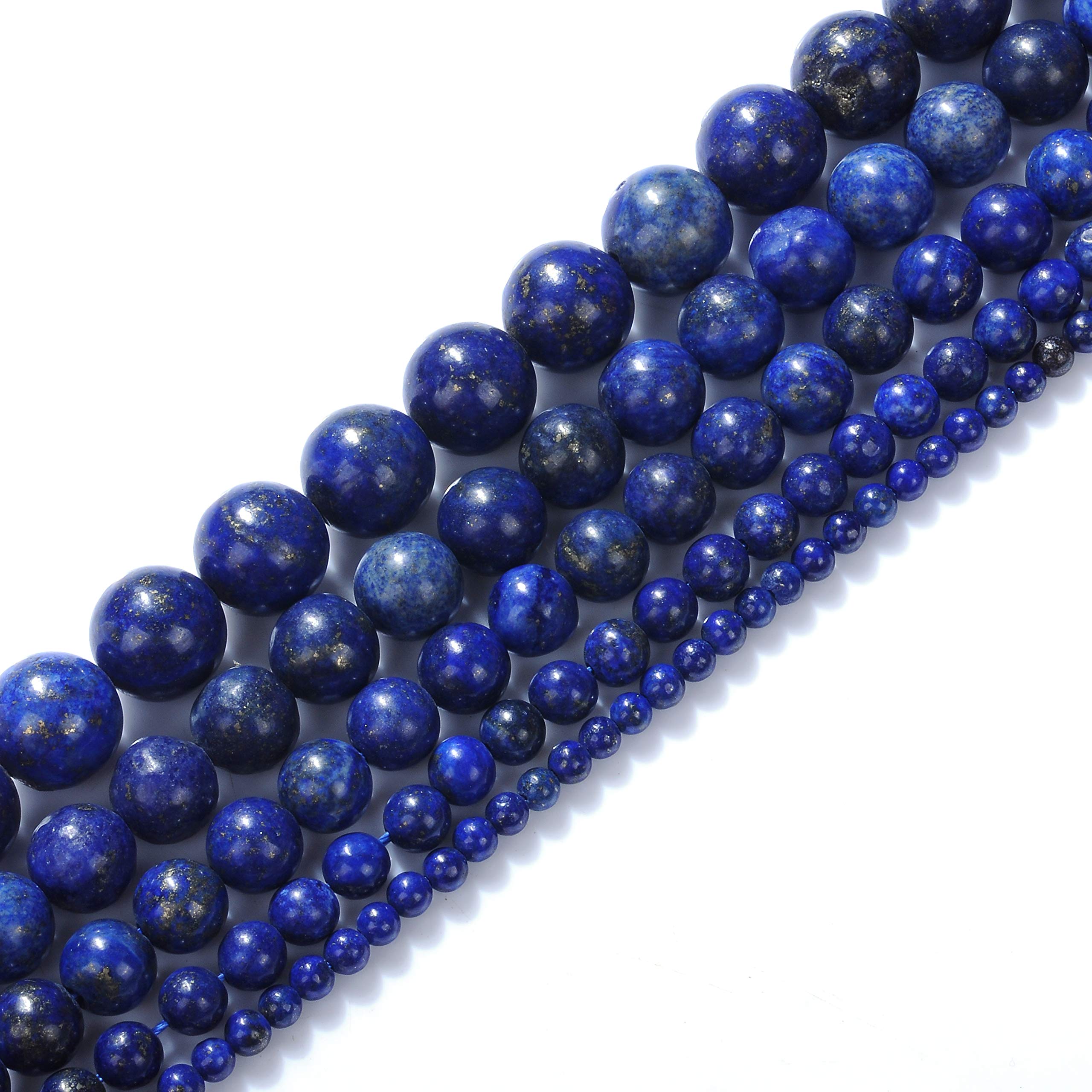 48pcs 8mm Round Natural Lapis Lazuli Gemstone Beads for DIY Jewelry Making - Bracelets, Necklaces, Gifts for Adults - Perfect for Crafting, Meditation & Spiritual Healing