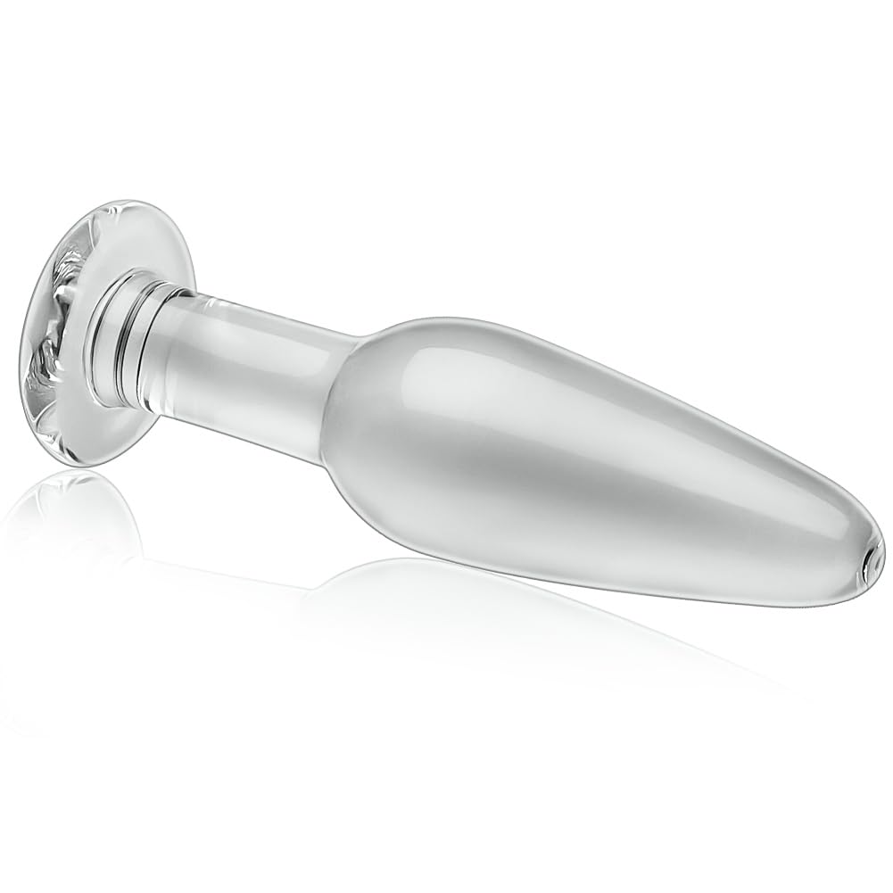 Premium 3-Piece Conical Glass Anal Plug Set - Transparent Butt Plug for G-Spot & Prostate Stimulation - Safe Sex Toy for Men, Women & Couples - Perfect for Beginners & Valentine's Gift - Use for Solo Play, Couples Exploration & Sensual Massage