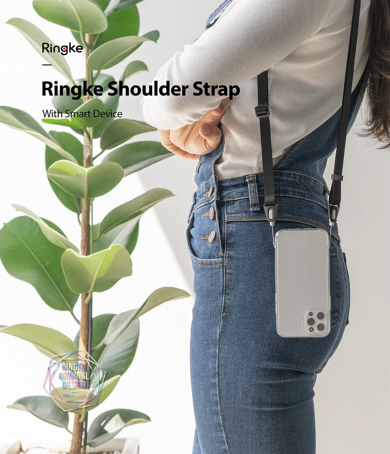 **Ringke Adjustable Universal Crossbody Shoulder Strap – Durable Phone & Camera Lanyard for Smartphones, DSLRs, and Cases – Perfect for Travel, Hiking, and Events**