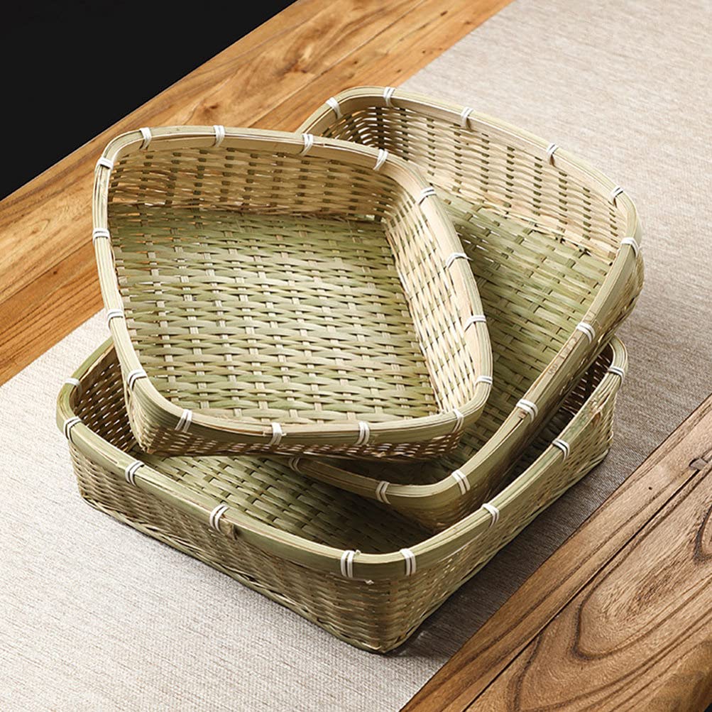 DOITOOL Bamboo Storage Basket - Natural Wooden Desktop Organizer for Home, Office, Bathroom | Perfect for Organizing Keys, Jewelry, Makeup & Small Essentials