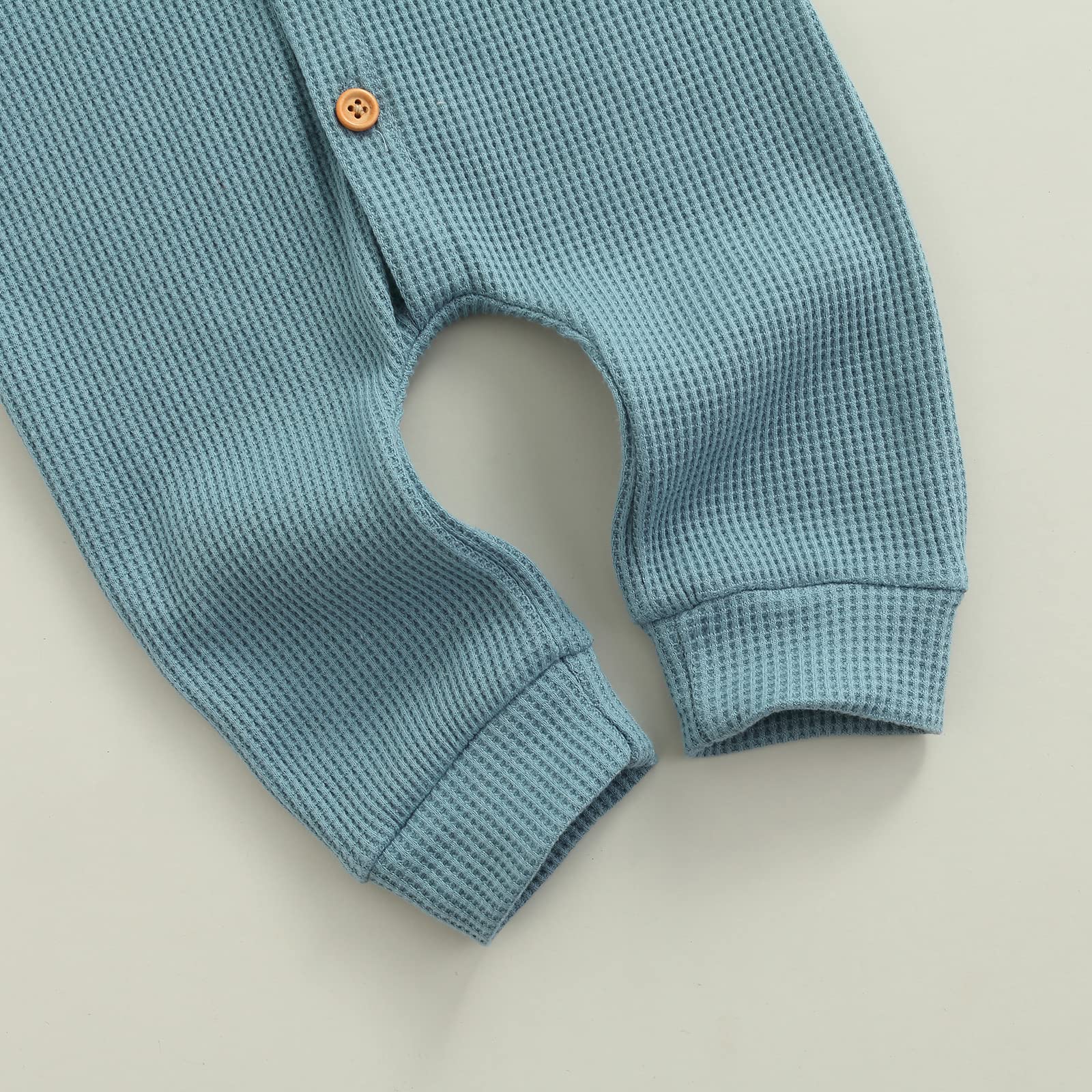 Ynibbim Winter Newborn Baby Romper - Unisex Infant Hooded Jumpsuit with Waffle Cotton & Button Closure - Cozy Outfit for Boys & Girls - Perfect for Family Photos, Holiday Gifts & Winter Outings