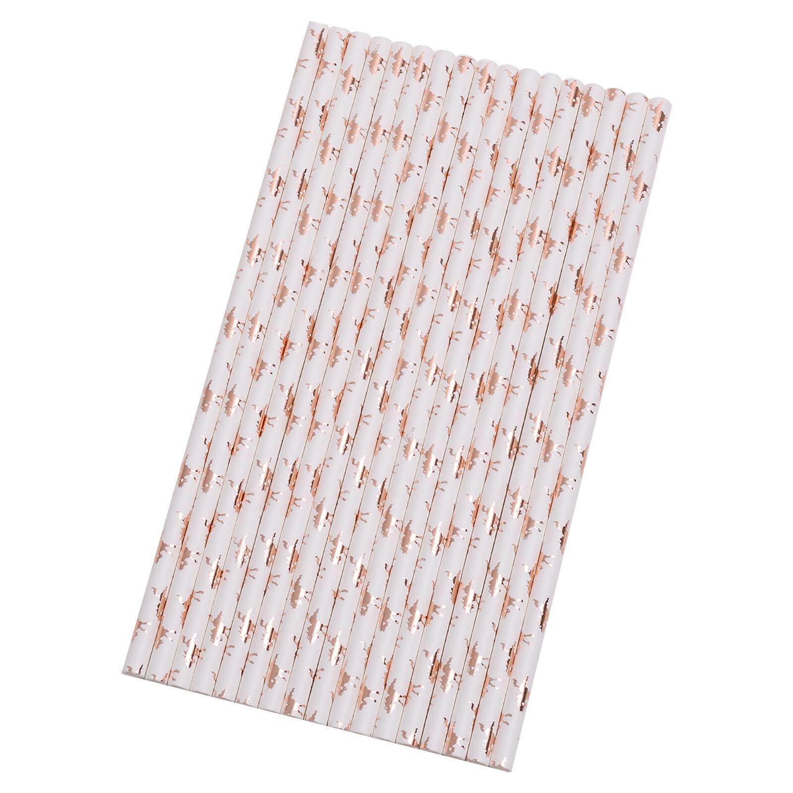 Aozhen 25Pcs Biodegradable Paper Straws - Eco-Friendly Disposable Drinking Straws for Cocktails, Smoothies & Beverages | Perfect for Birthday Parties, Weddings, Baby Showers, Christmas Decorations & Holiday Celebrations | Great for Home, Cafe & Restaurant Use