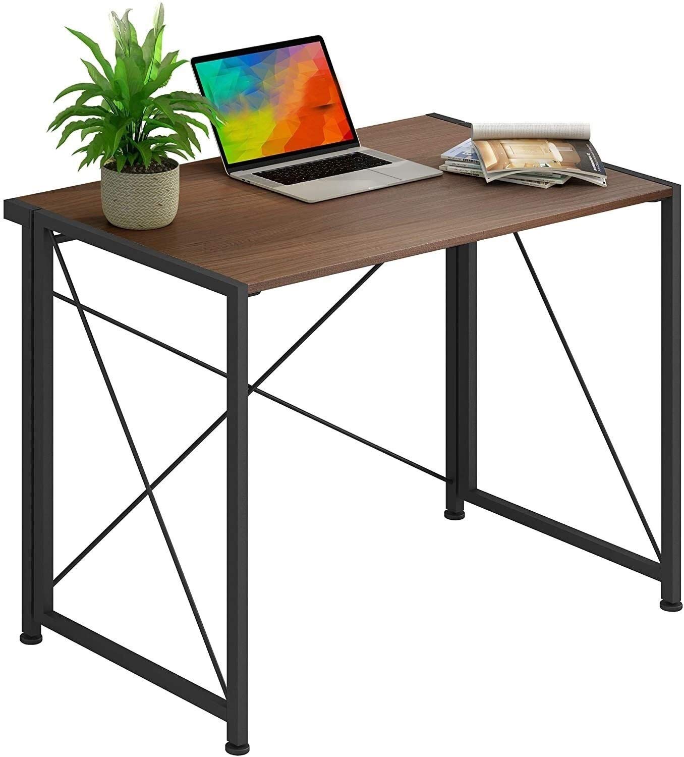Foldable Computer Desk for Small Spaces - Compact Home Office Desk with Easy Assembly | Perfect for Study Rooms, Dormitories & Workspaces