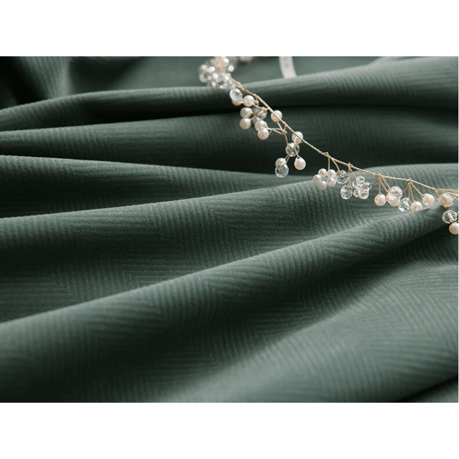 Luxury Modern Herring Designer Velvet Curtains in Green - Elegant Window Treatments for Living Room, Bedroom & Home Decor