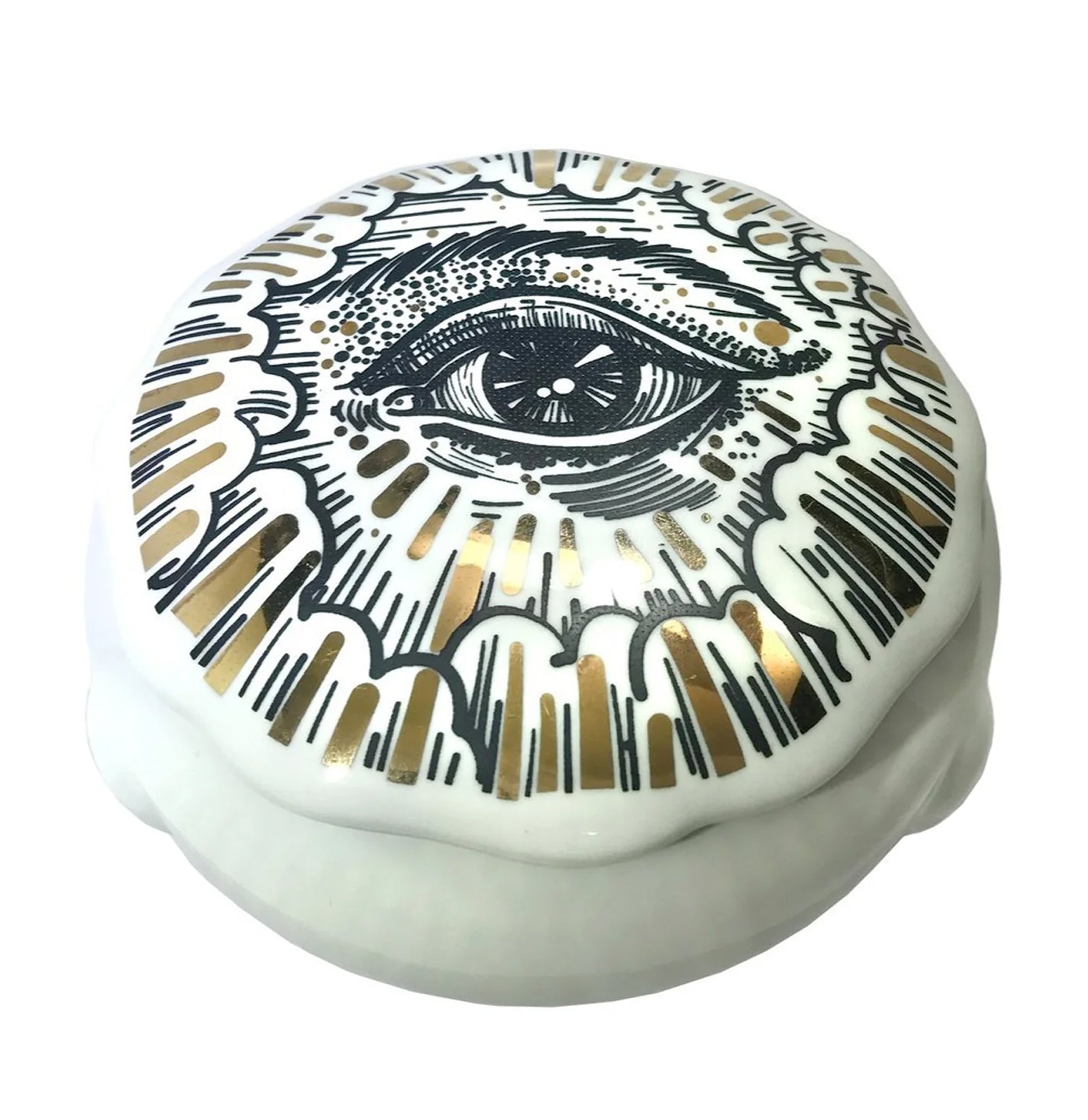 Mystic Eye Ceramic Jewelry Box - Handmade Decorative Storage for Rings, Earrings & Small Treasures - Perfect for Vanity, Dresser or Gift Giving