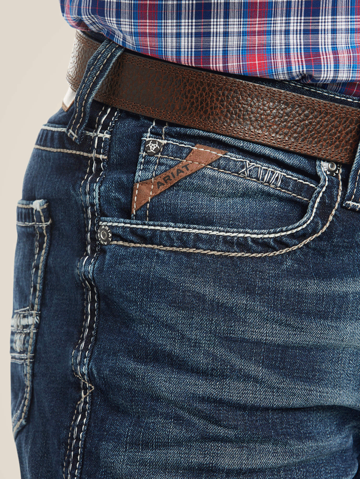Ariat Men's M4 Low Rise Adkins Boot Cut Jean Turnout - Durable Work & Casual Denim for Cowboy, Ranch & Outdoor Activities