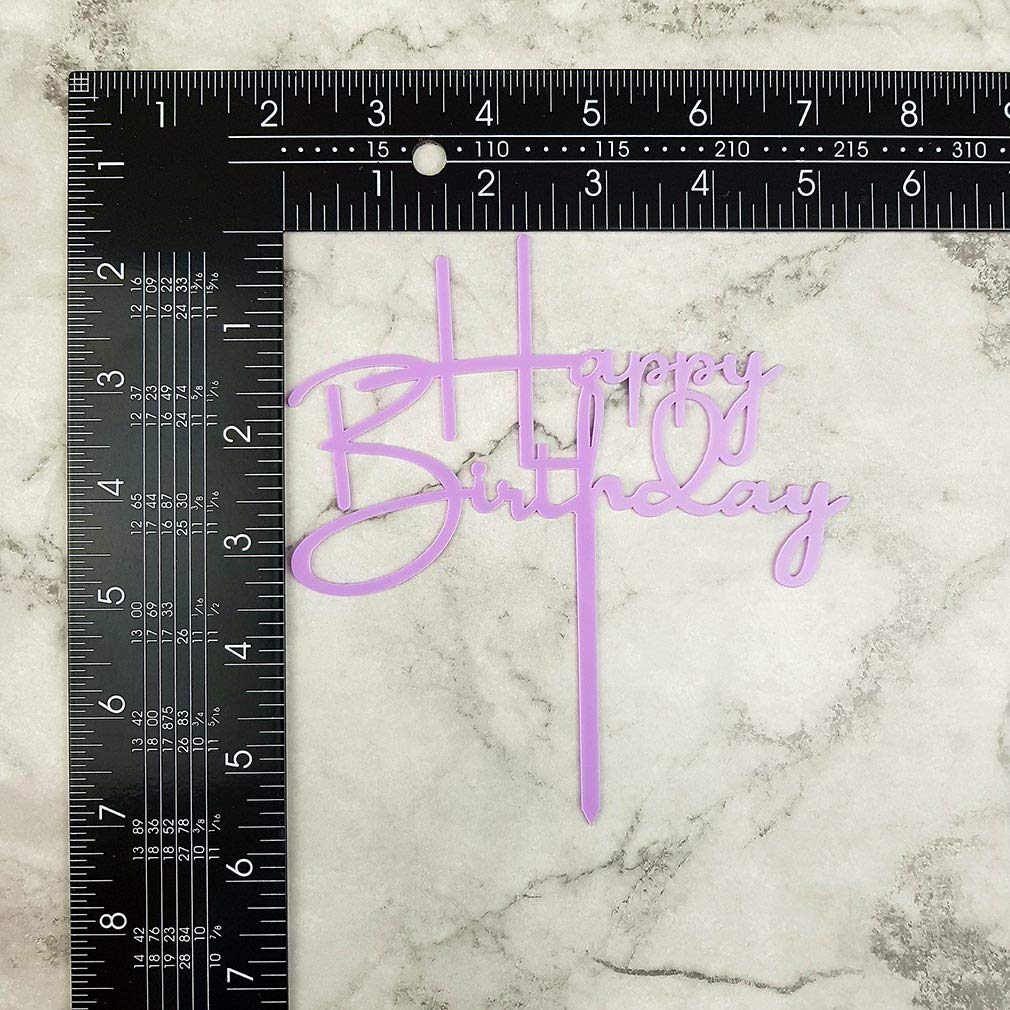 Happy Birthday Cake Topper - Purple Acrylic Party Decor for Birthday Cakes, Cupcakes & Desserts | Perfect for Birthday Parties, Baby Showers & Special Celebrations