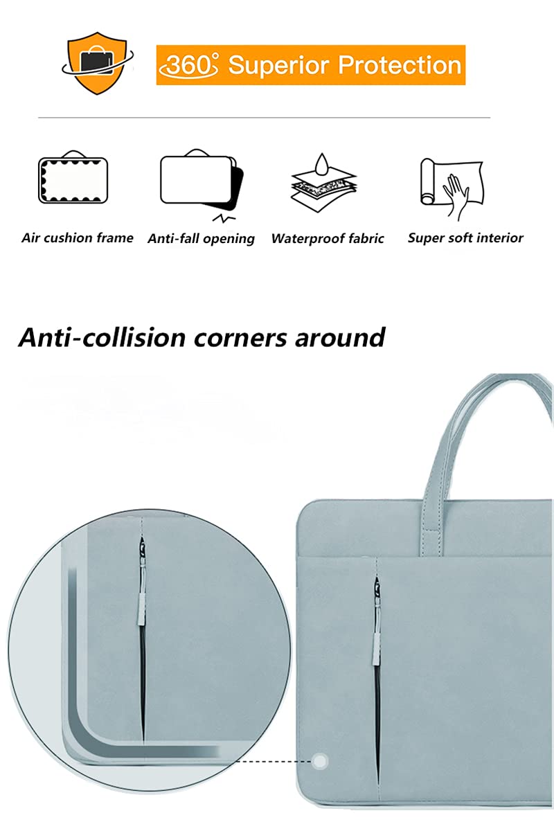 **15.6 Inch Waterproof Laptop Briefcase Bag - Slim & Lightweight with Handle, 360° Protective Laptop Sleeve for MacBook Pro, MacBook Air & Notebook Computers - Perfect for Travel, Office & School**