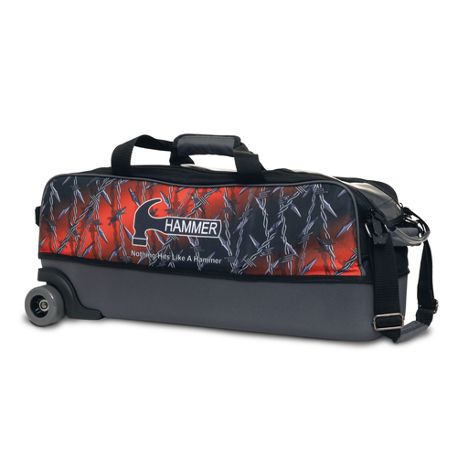 Custom Hammer Barbed Wire Triple Tote Bowling Bag - Dye Sublimation Design for Bowling Enthusiasts - Perfect for League Play, Tournaments & Bowling Alley Storage