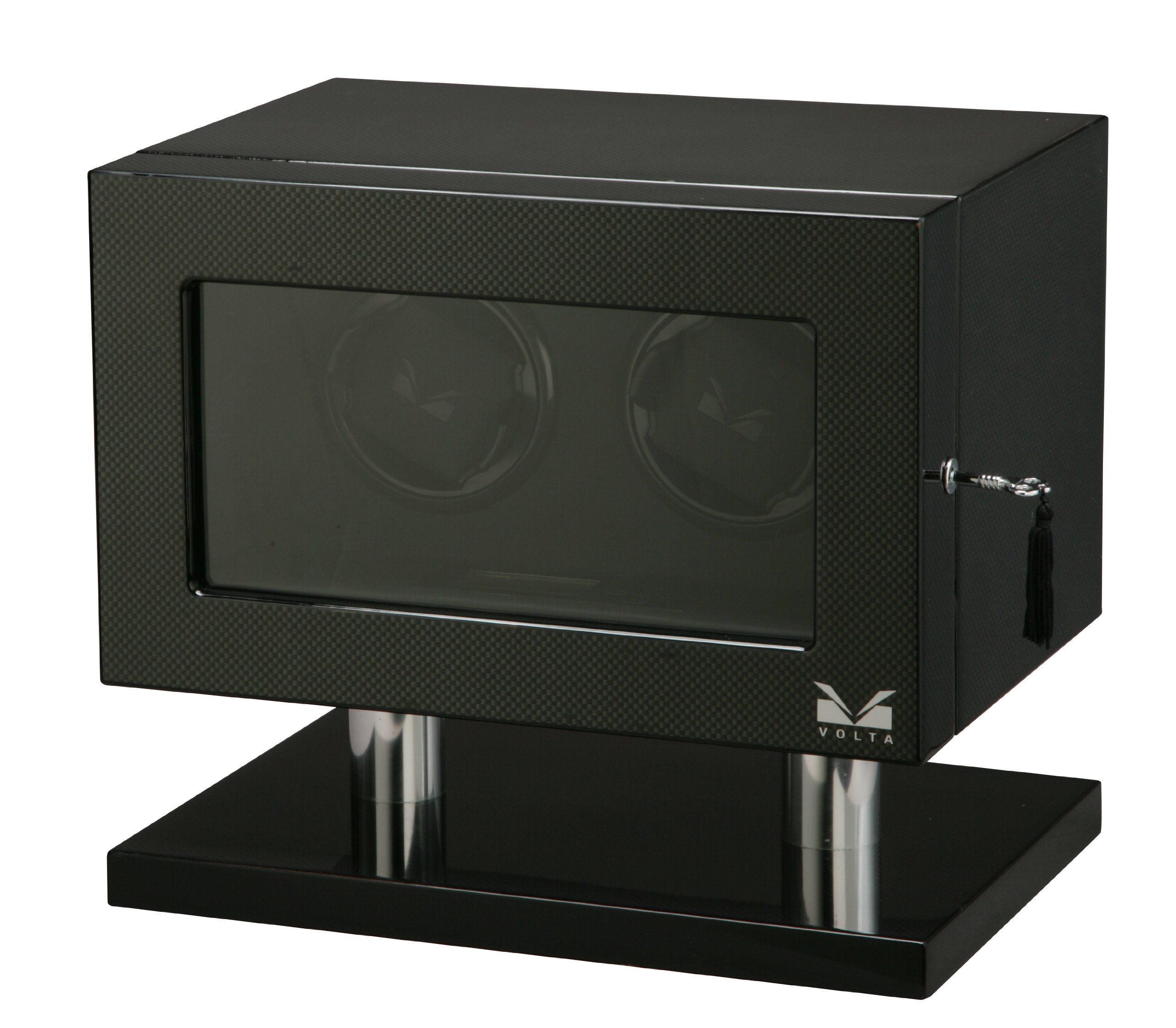 Volta 31-560020 Signature Series Double Carbon Fiber Automatic Watch Winder for Men & Women - Perfect for Luxury Watch Storage & Display at Home or Office