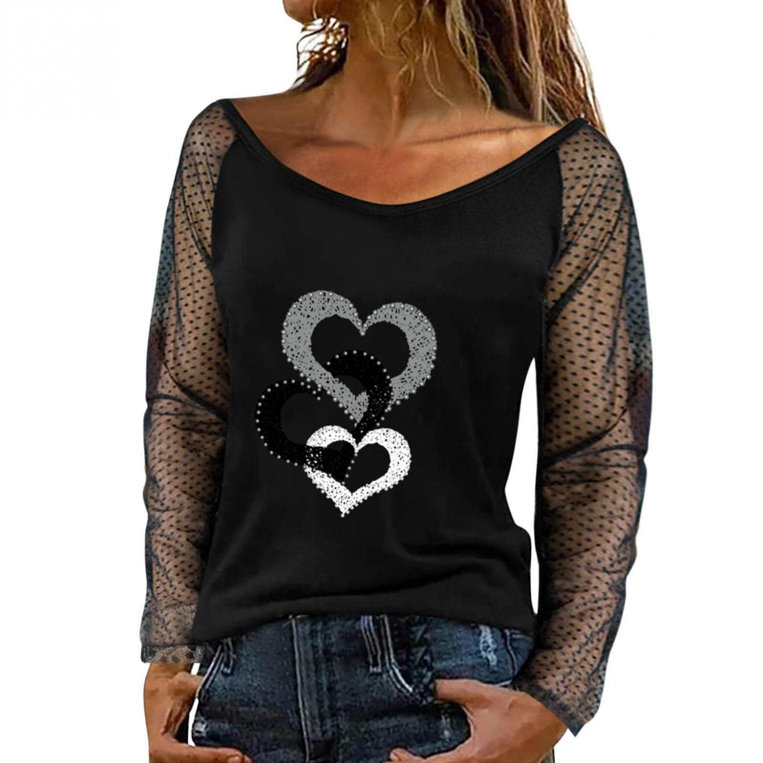 Sexy Long Sleeve Casual Pullover Sweatshirt for Women - Lightweight Tunic Top Shirt - Perfect for Everyday Wear, Office & Date Nights