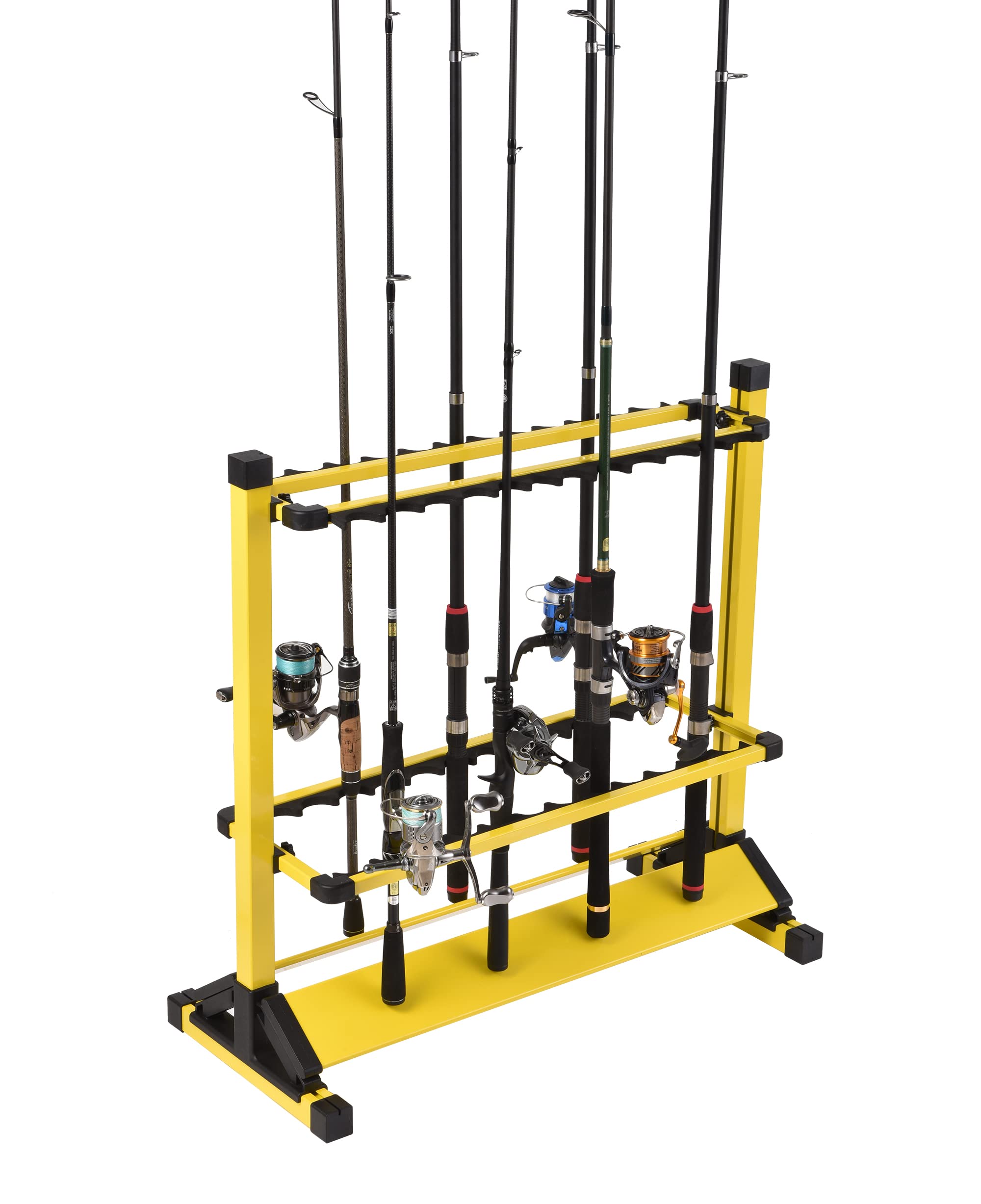 JOYWAVE Aluminum Fishing Rod Holders - Portable Vertical Ground Display Rack for 24 Fishing Poles | Durable & Lightweight Fishing Gear Storage for Boats, Shore Fishing & Garage Organization