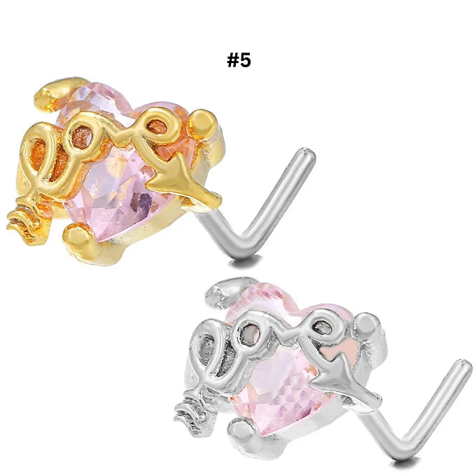 20G Surgical Steel Cute Lollipop L Bend Nostril Ring - Hypoallergenic Nose Piercing Jewelry for Women | Perfect for Everyday Wear, Parties & Special Occasions | BD045