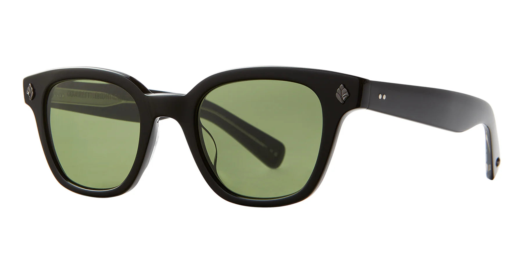 Garrett Leight Naples 2084 Black Green Sunglasses - Classic Aviator Style for Men & Women - Perfect for Outdoor Activities, Travel, and Fashion Accessories