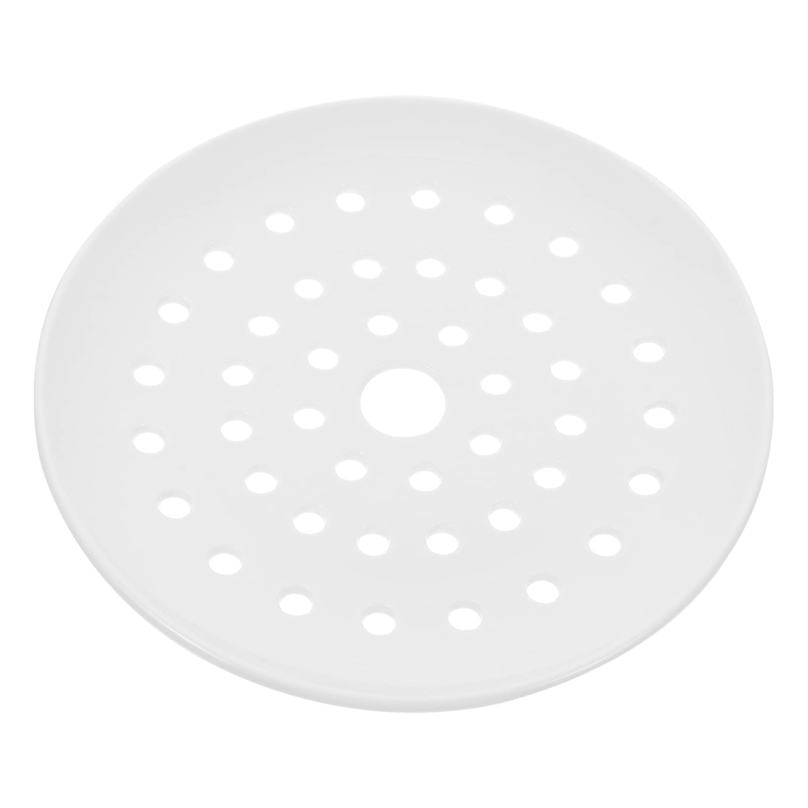 Hemoton 18cm Ceramic Steamer Plate with Holes - Porcelain Dumpling Steamer, Bun & Seafood Cooking Tray for Healthy Asian Cuisine | Perfect for Steaming Vegetables, Dim Sum & Seafood at Home
