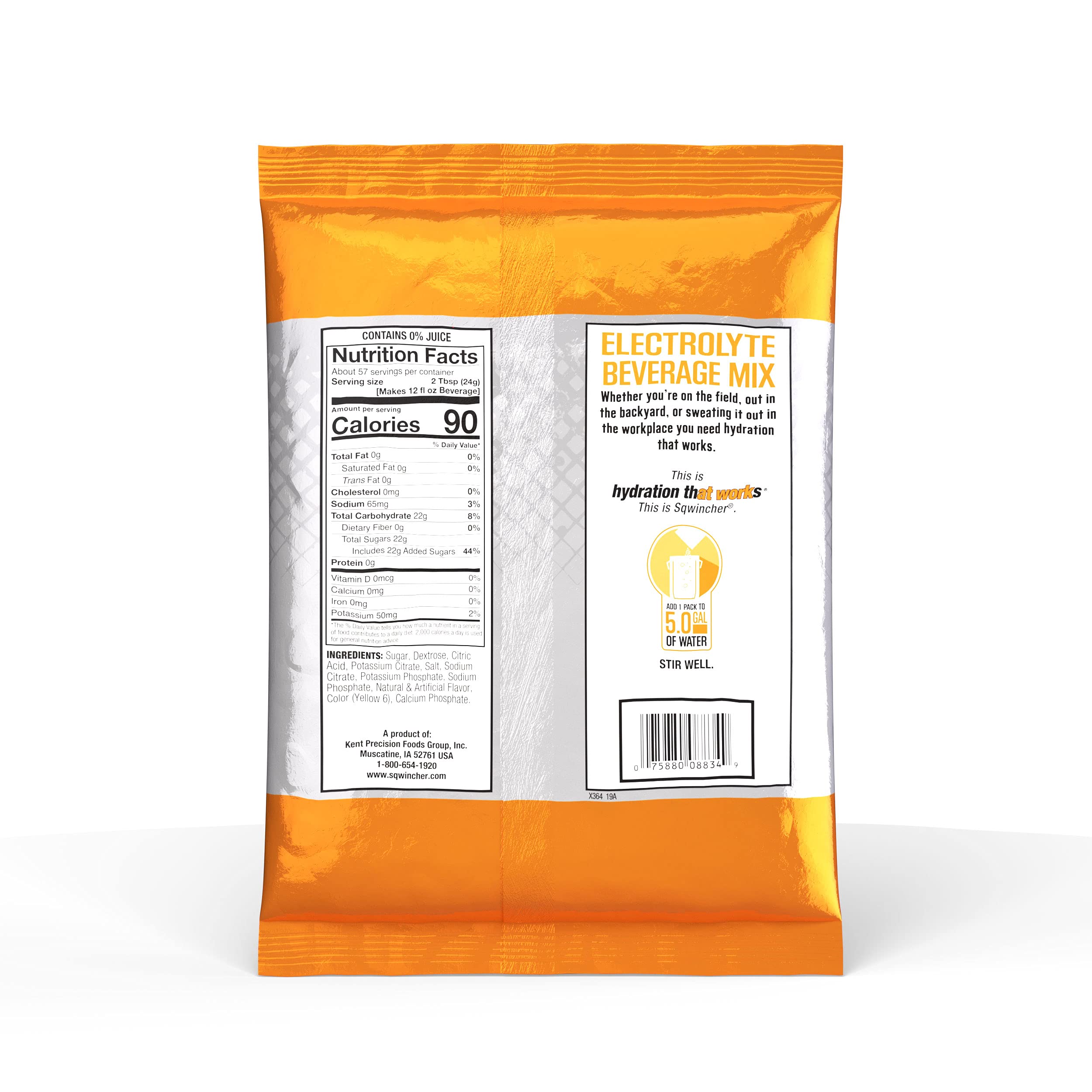 Sqwincher Electrolyte Powder Pack - Orange Flavor Hydration Drink Mix, 47.66 oz (Pack of 16) | Ideal for Athletes, Outdoor Activities & Workout Recovery