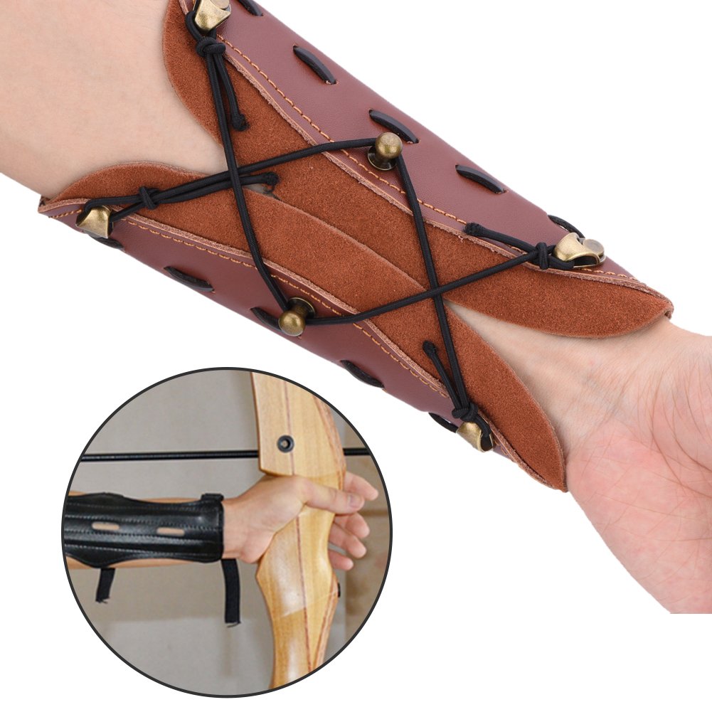 Leather Archery Arm Guards - Adjustable Forearm Protector for Bow Shooting, Hunting & Target Practice | Portable & Safe Arm Strap for Men & Women | Ideal for Outdoor Sports, Archery Training & Hunting Gear