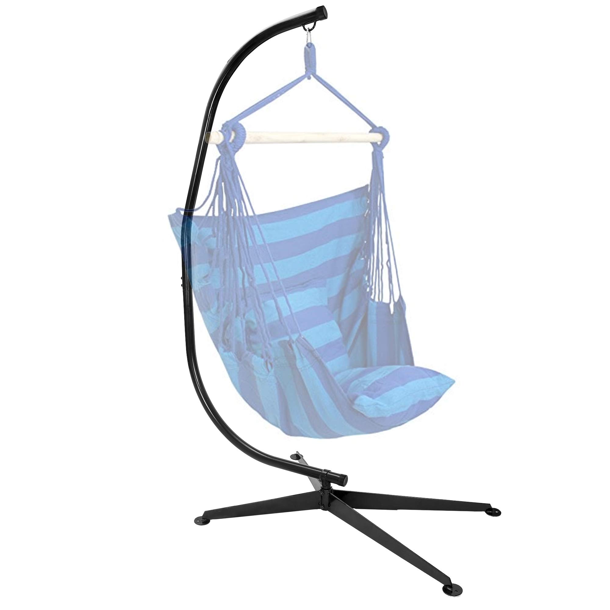 Heavy Duty Steel Hanging Hammock Stand - Indoor/Outdoor C-Shaped Frame for Swing Chairs - Perfect for Patio, Garden, Backyard & Relaxation Spaces