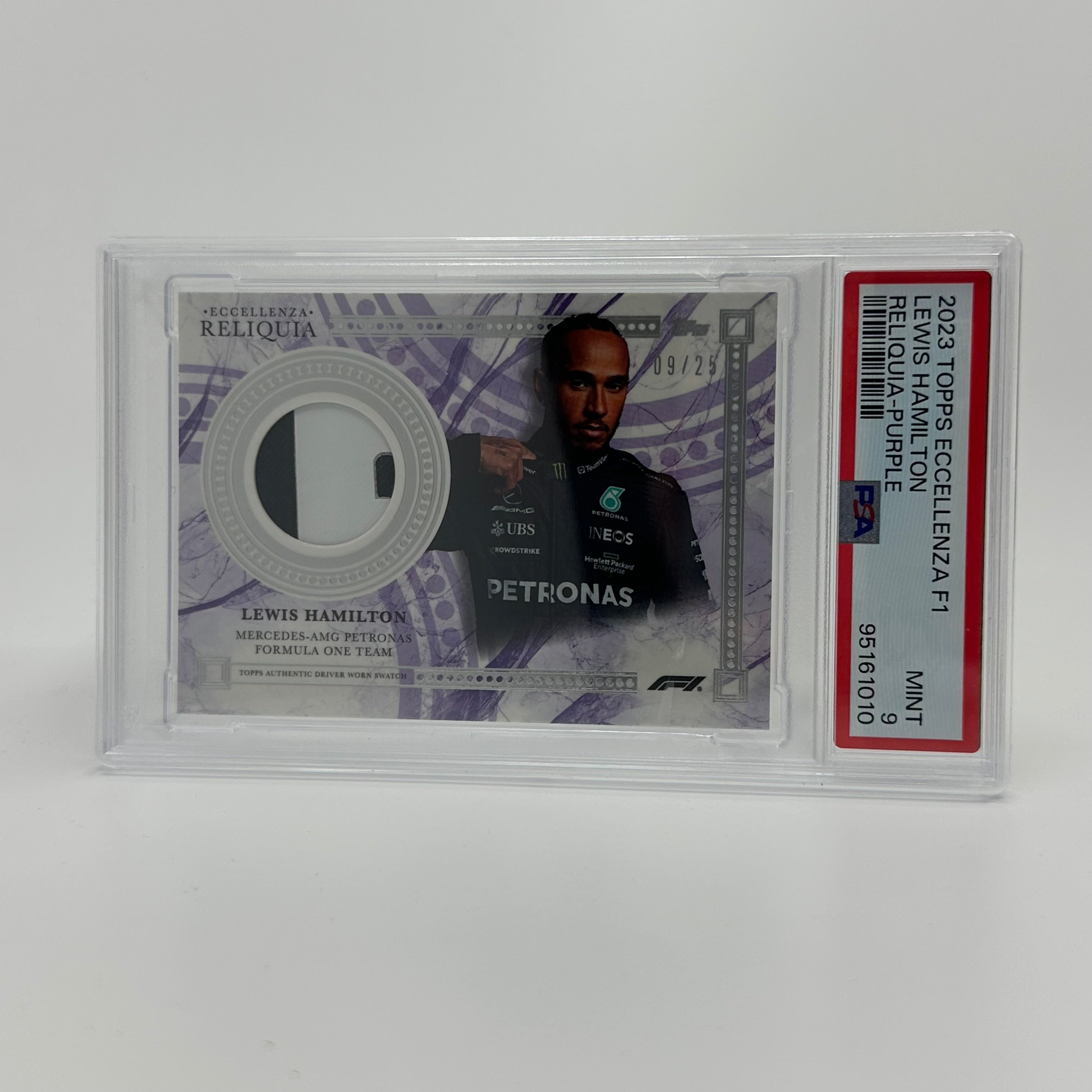 2023 Topps Eccellenza Lewis Hamilton Purple Relic PSA 9 - Rare F1 Racing Memorabilia for Collectors & Hamilton Fans - Perfect for Display, Investment & Racing Enthusiasts