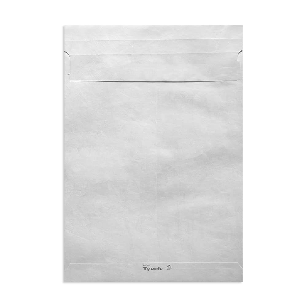 Tyvek Pocket Envelopes 100-Pack - Waterproof & Tear-Resistant C5 Size (229x162mm) White Mailing Sleeves for Documents, Photos & Important Papers - Ideal for Shipping, Office Use & Mailing