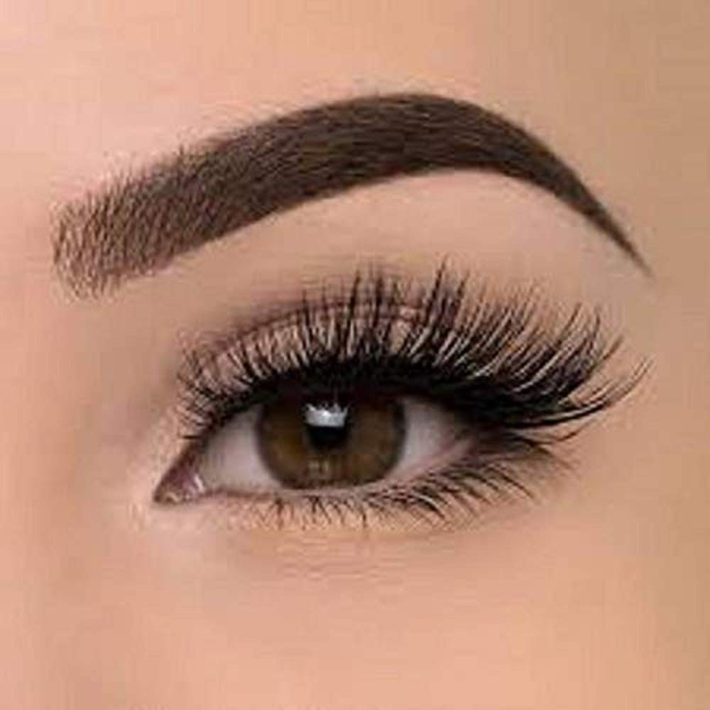 Khelni Handmade Natural 3D Thick Long False Eyelashes with Eyelash Glue - 2 Pair Set for Dramatic Eye Makeup & Special Occasions