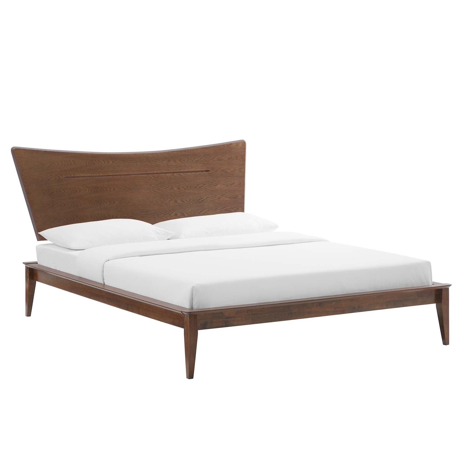Astra Solid Wood Platform Bed Frame - Queen Size, Modern Minimalist Design for Bedroom, Durable & Sturdy Support - Perfect for Master Bedroom, Guest Room or Apartment
