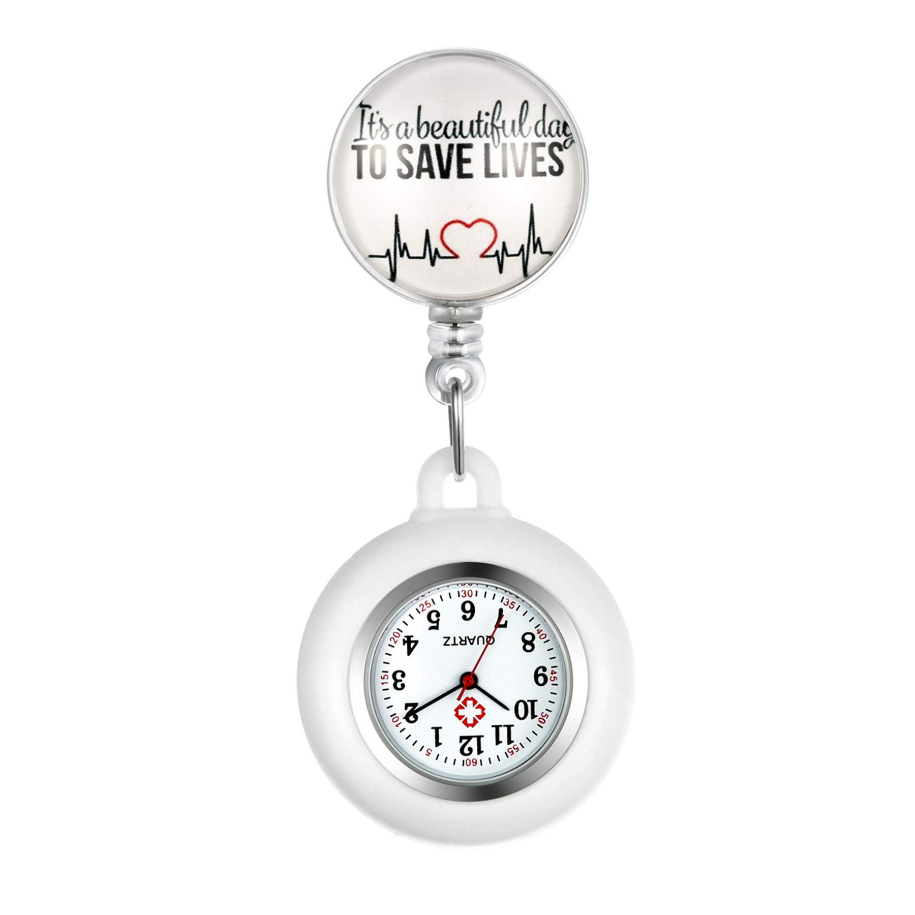 Avaner Retractable Nurse Watch with Clip - Waterproof Silicone Pocket Watch for Nurses, Doctors, and Medical Professionals - Perfect for Clinical Shifts, Hospital Duty, and Healthcare Work