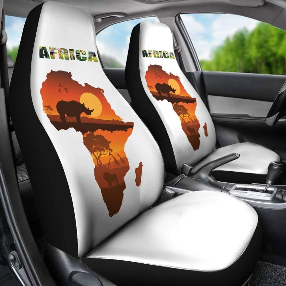 Premium Africa Map Car Seat Covers - Universal Fit for Cars, Trucks & SUVs - Durable & Stylish Protection for Road Trips and Daily Commutes