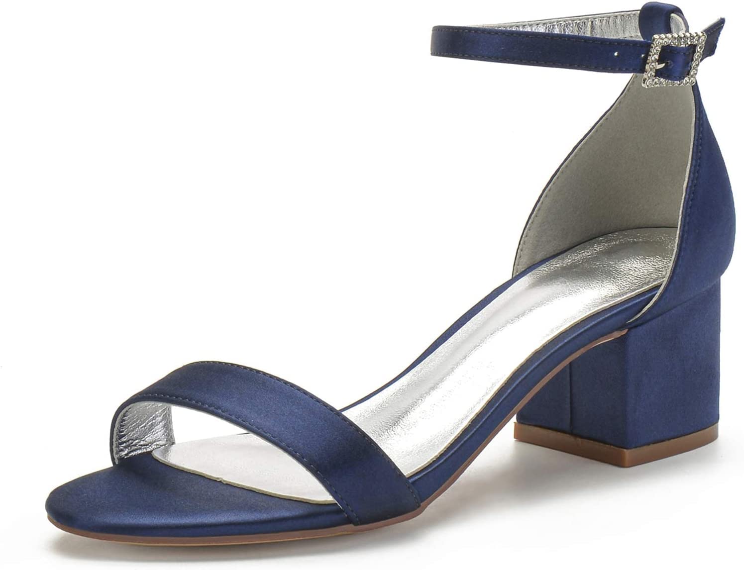 Elegant Women's Strappy Mid Heel Sandals - 5.5cm Comfortable Satin Bridal Shoes for Wedding, Prom & Party | Perfect for Bridal Showers, Evening Events & Special Occasions