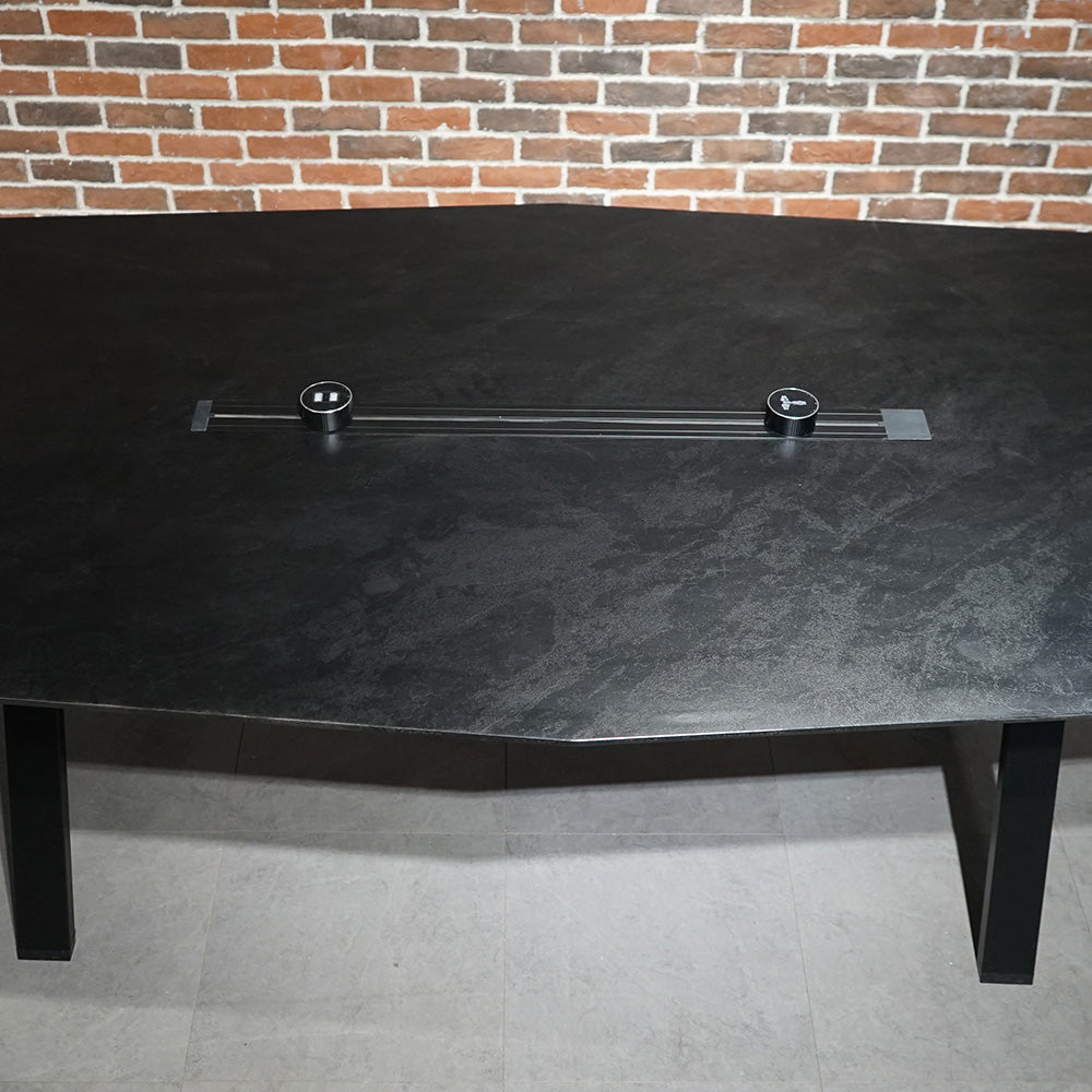 Premium DOLAN 2.4M Boardroom Meeting Table - Black Concrete Finish for Professional Office & Conference Room Settings
