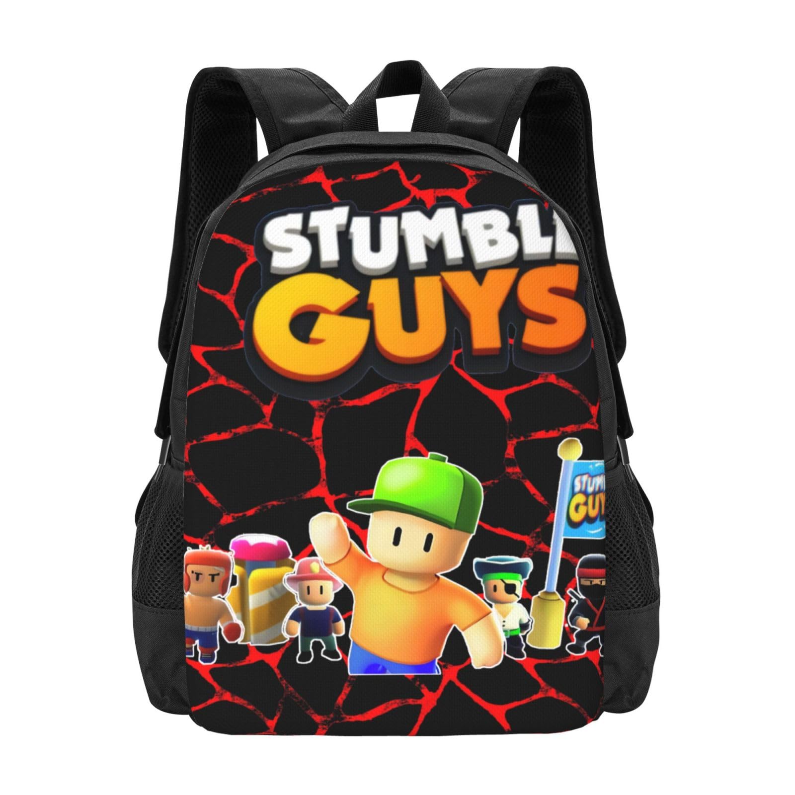 Stumble Guys Cartoon Backpack for Kids - Lightweight School Backpack with Adjustable Shoulder Straps for Elementary Students - Perfect for School, Travel & Gaming Conventions