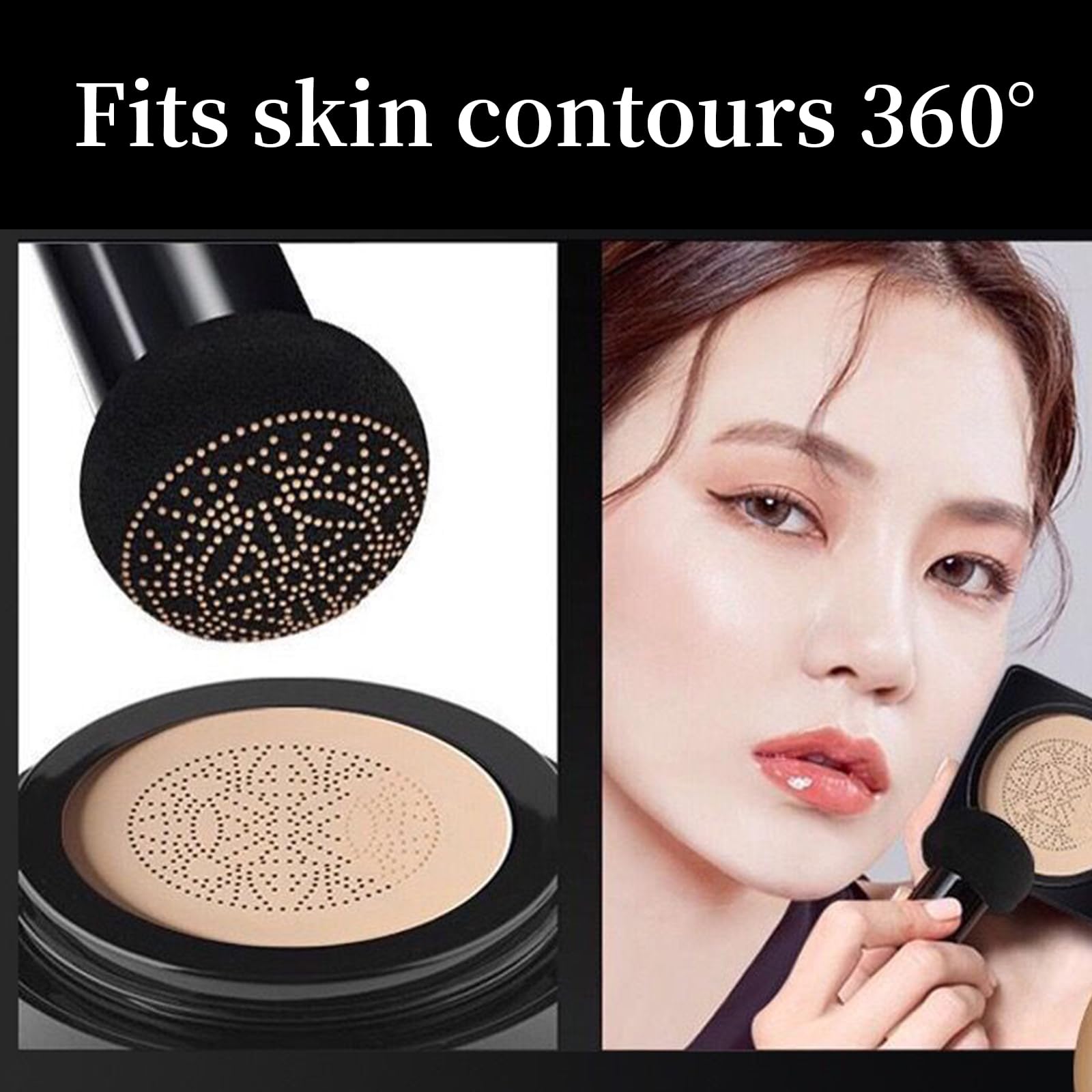 KOAHDE Air Cushion Moisturizing Concealer - Liquid Foundation Cushion with Mushroom Head Applicator, Hydrating BB Cream & CC Cream for Flawless Coverage | Perfect for Daily Makeup, Travel & On-The-Go Touch-Ups