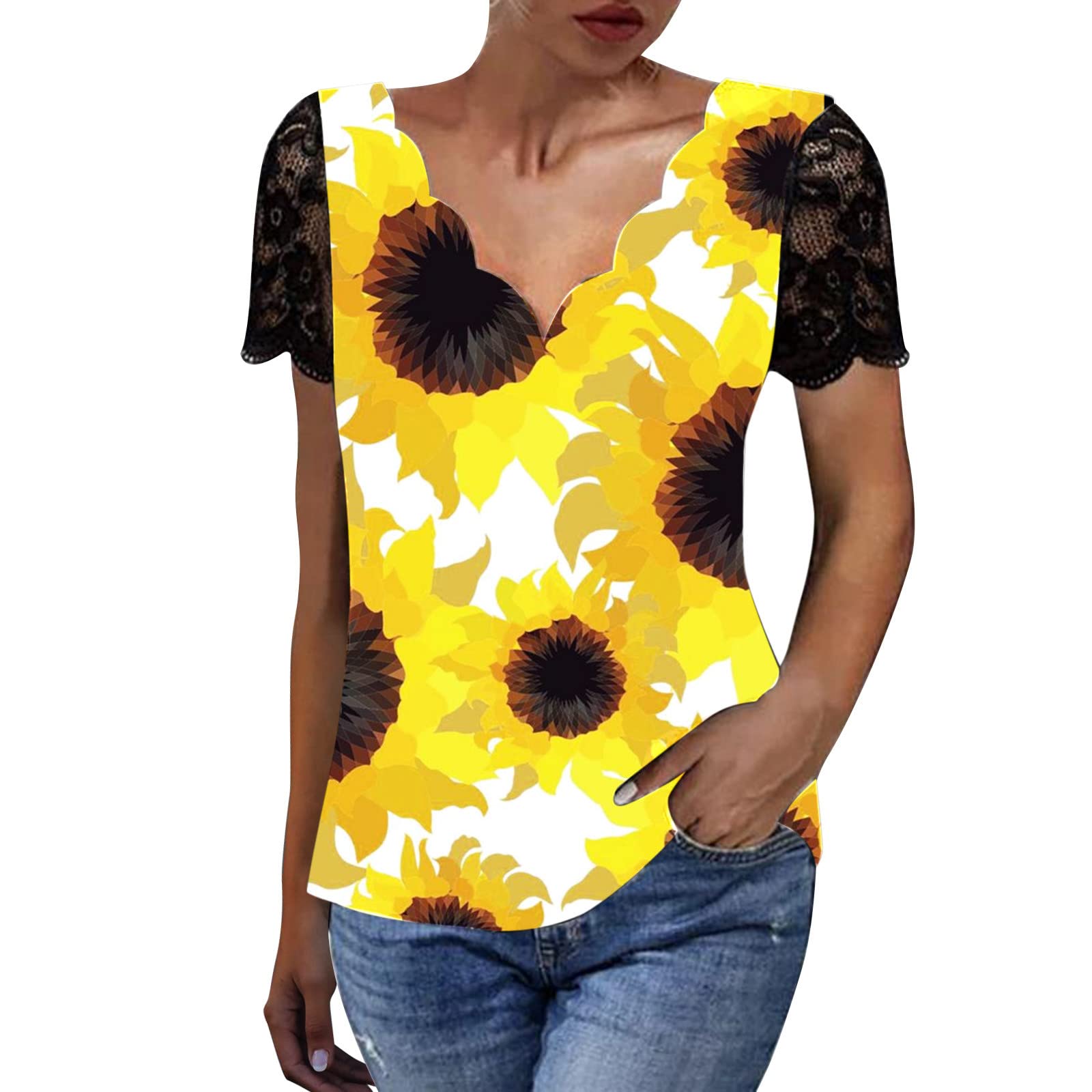 Women's Summer Tunic Tops for Leggings - Long Flowy Casual Tunic Blouses - Perfect for Yoga, Work, and Everyday Wear
