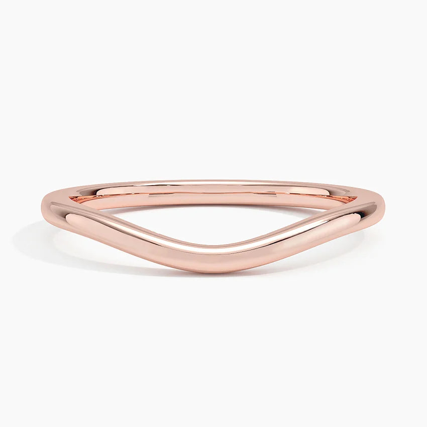 1.5mm Curved Wedding Band Ring - Comfort Fit LR46 Size - Dainty & Elegant Gold or Silver Wedding Ring for Women & Men - Perfect for Engagement, Anniversary & Everyday Wear