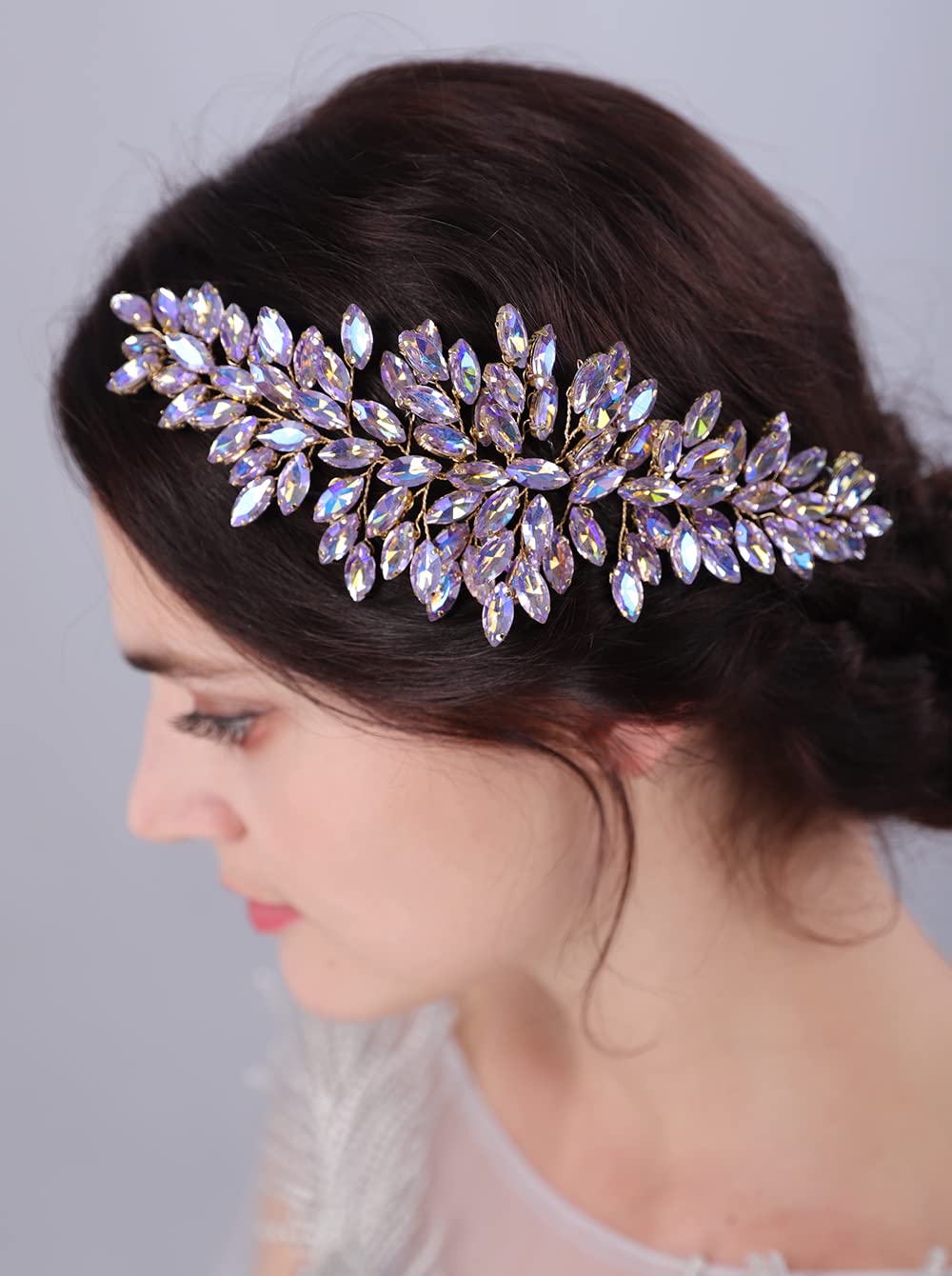 JWICOS Gold Crystal Bridal Headband - Wedding Hair Vine Headpiece for Bride, Women & Girls - Perfect for Weddings, Prom, Parties & Special Occasions