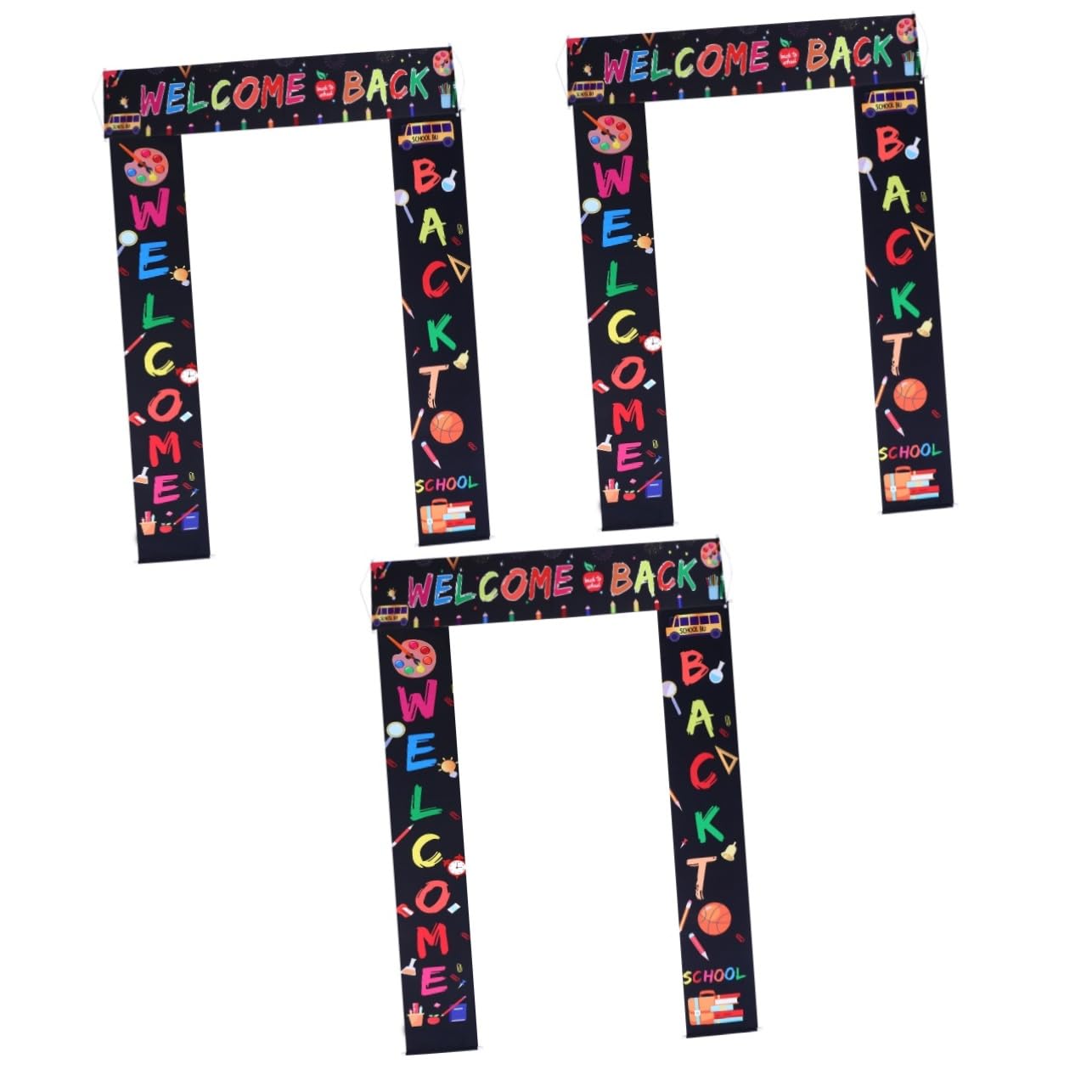 Garneck 9-Piece School Season Decorative Banner Set - Chalkboard Door Hangers & Photo Backdrop Cloth for Classroom, Office Party & Seasonal Decorations