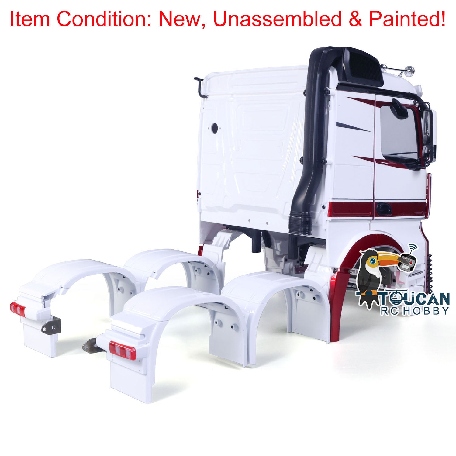 1/14 Scale 6x6 RC Tractor Truck Painted Plastic Cabin Body Shell Set - Compatible with 6X4 Radio Controlled Electric Car Hobby Models | Perfect for Off-Road Racing, Crawling & RC Truck Enthusiasts