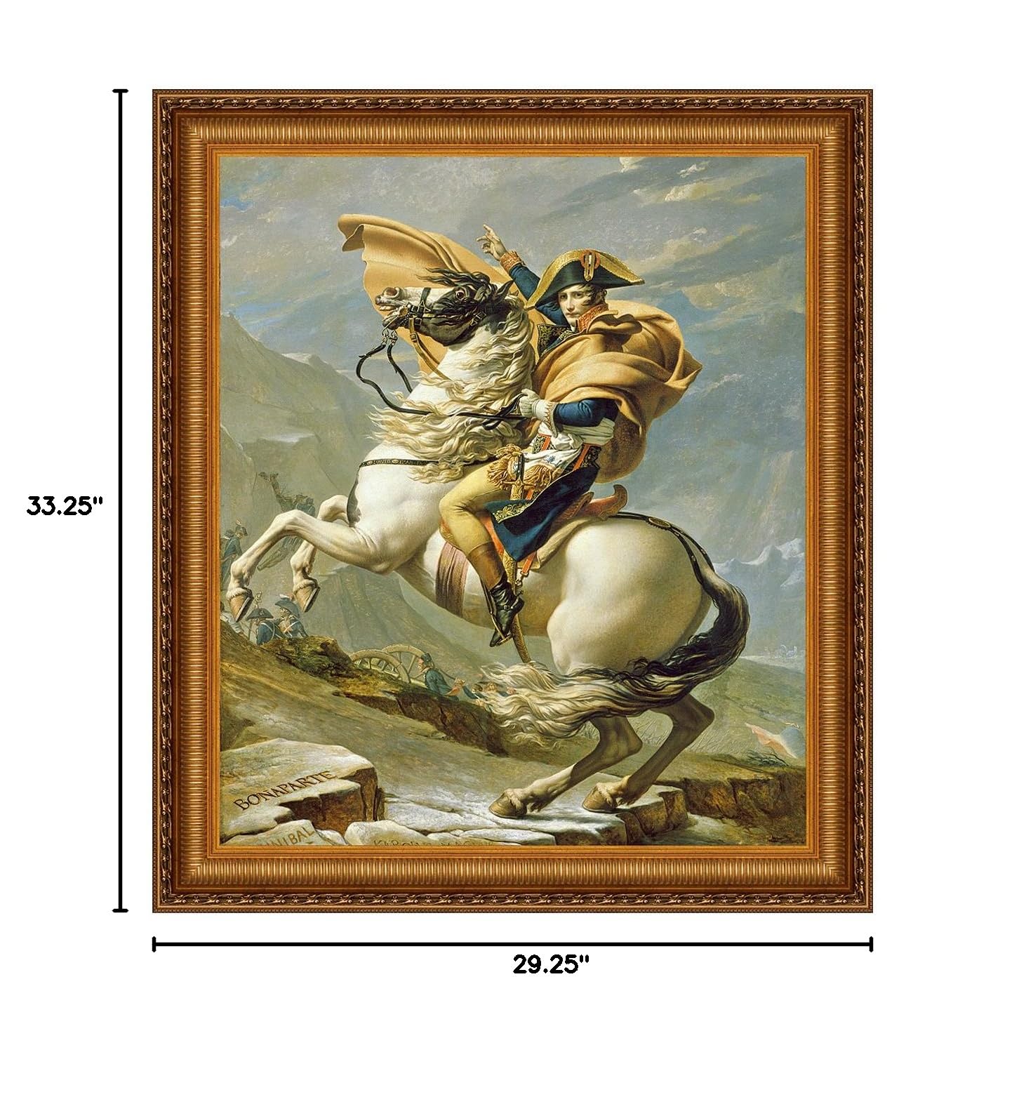 Design Toscano Napoleon Crossing the Alps 1805 Canvas Art Replica - Small Wall Decor for Home, Office & Historical Enthusiasts