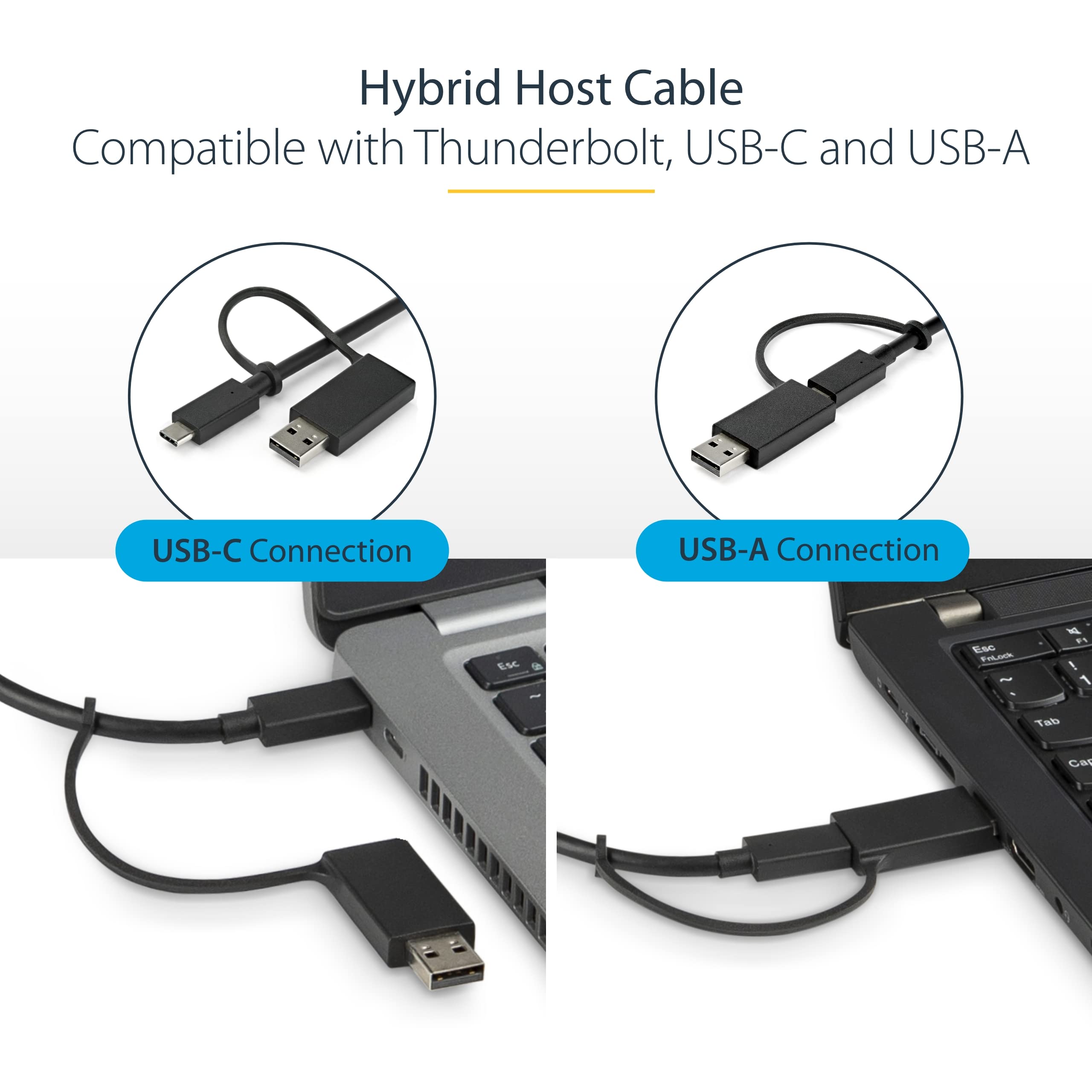 StarTech.com Universal Laptop Docking Station with Dual 4K HDMI/DP - USB-C & USB-A Hybrid Dock - 100W Power Delivery - Compatible with Mac, Windows & Chrome OS - Ethernet Port - Perfect for Home Office & Remote Work Setup