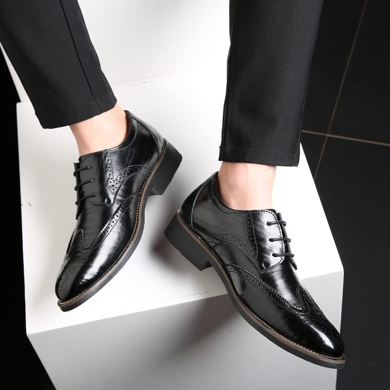Men's Classic Lace-Up Oxford Dress Shoes - Business Formal Wingtip Shoes for Wedding, Party & Office | Premium Leather Business Attire & Professional Work Shoes