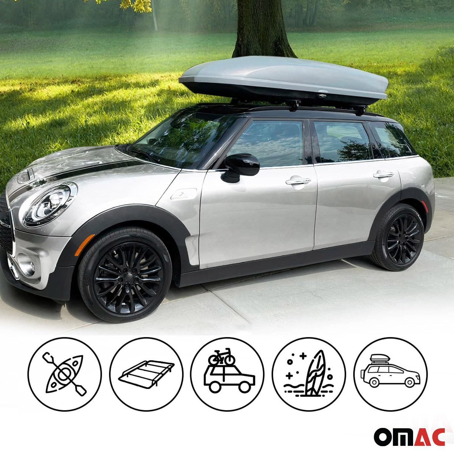 OMAC 220 Lbs Capacity Aluminum Roof Rack for Mercedes E Class S213 Wagon (2017-2023) - Durable Gray Luggage Carrier | Perfect for Road Trips, Camping & Outdoor Adventures
