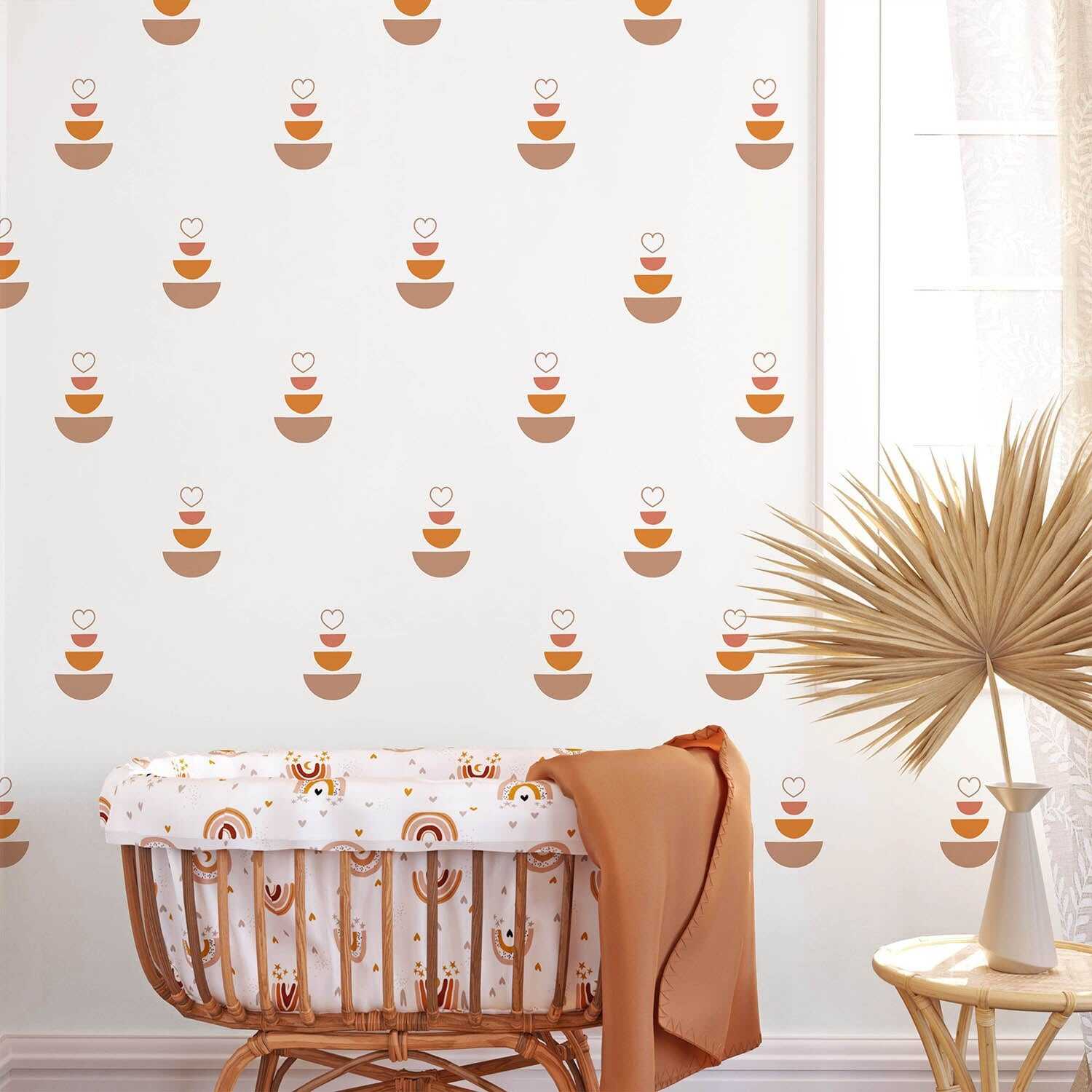 Boho Hearts Wall Stickers - Self-Adhesive Decorative Vinyl Wall Art for Bedroom, Living Room, Nursery | Perfect for Home Decor, DIY Projects & Gift Giving