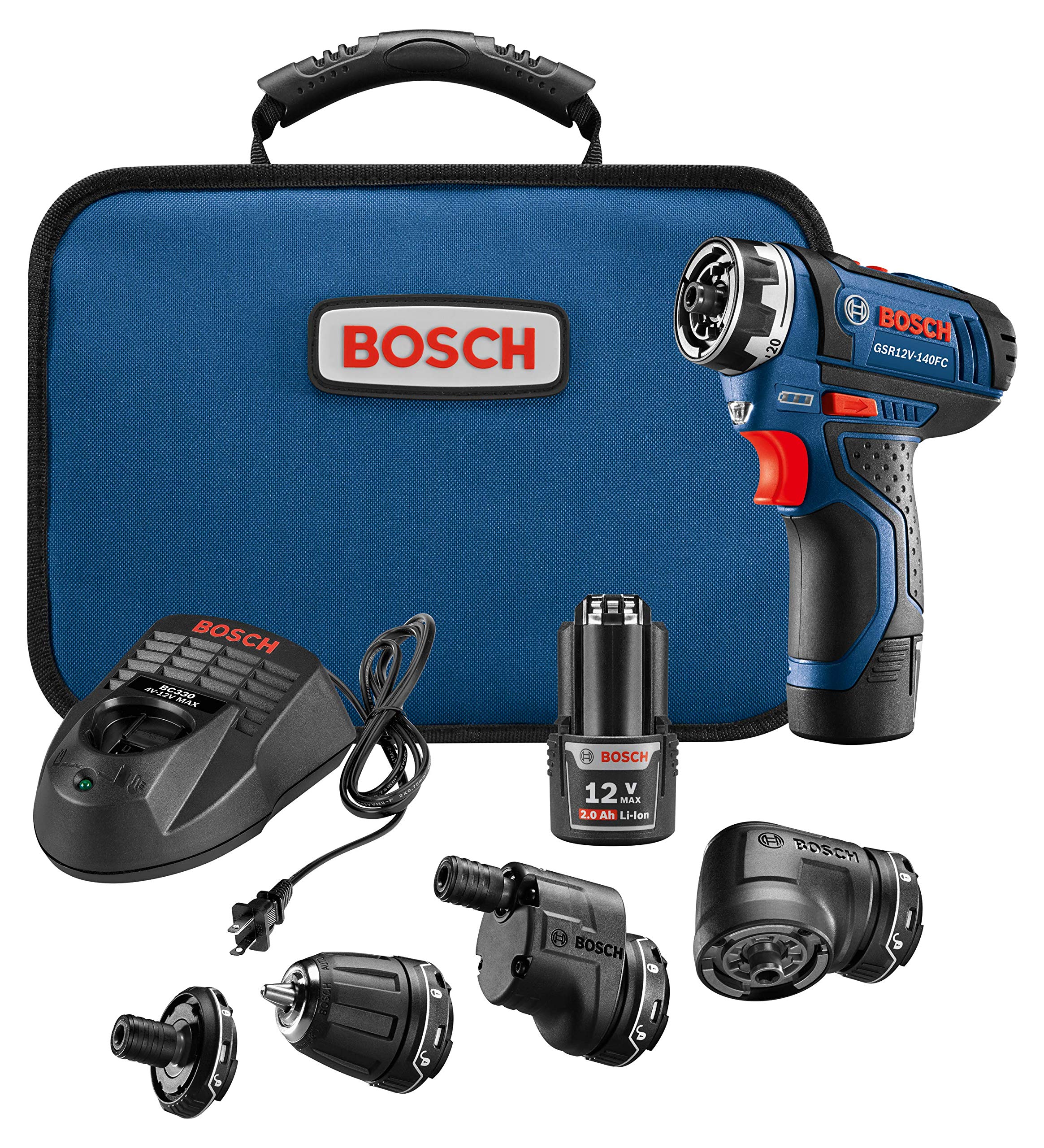 Bosch 12V Cordless Electric Screwdriver Kit with 24-Piece Screwdriver Bit Set & Custom Case - Perfect for DIY Home Projects, Furniture Assembly, and Professional Construction Work
