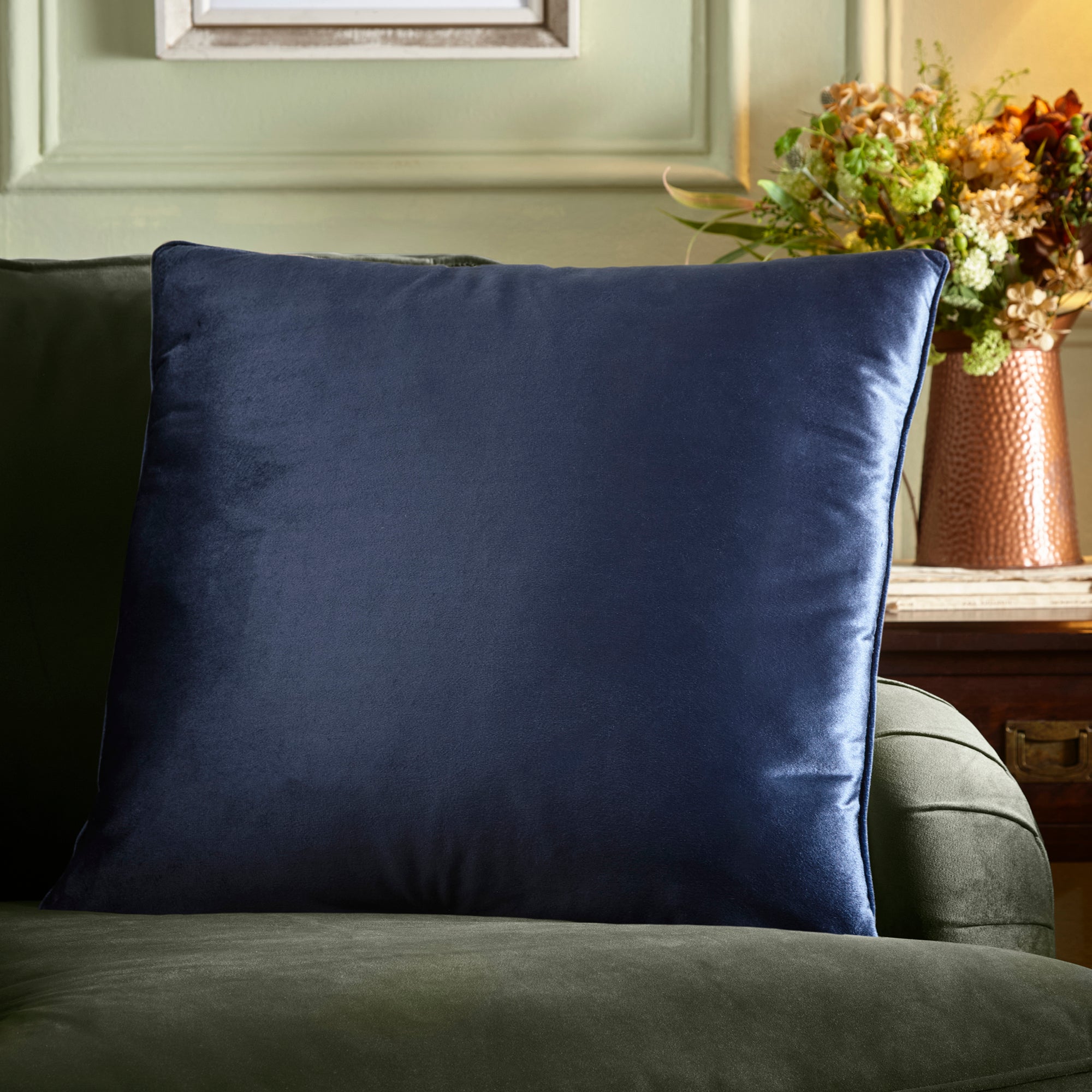 Appletree Heritage Harlan Navy Blue Throw Pillow Cover - Soft Decorative Cushion for Sofa, Bed, Living Room & Home Decor