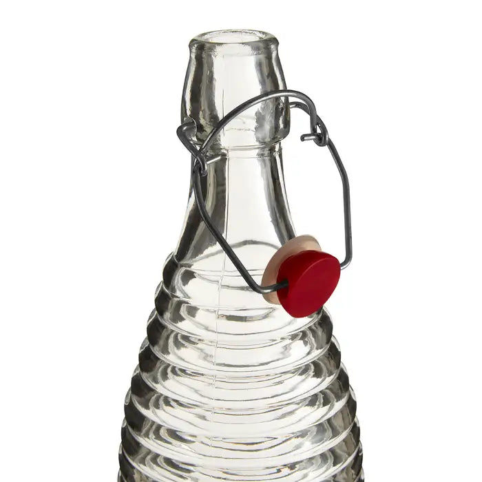 Dayla 1L Clear Glass Bottle with Airtight Clip Lid - Perfect for Juice, Smoothies & Meal Prep Storage