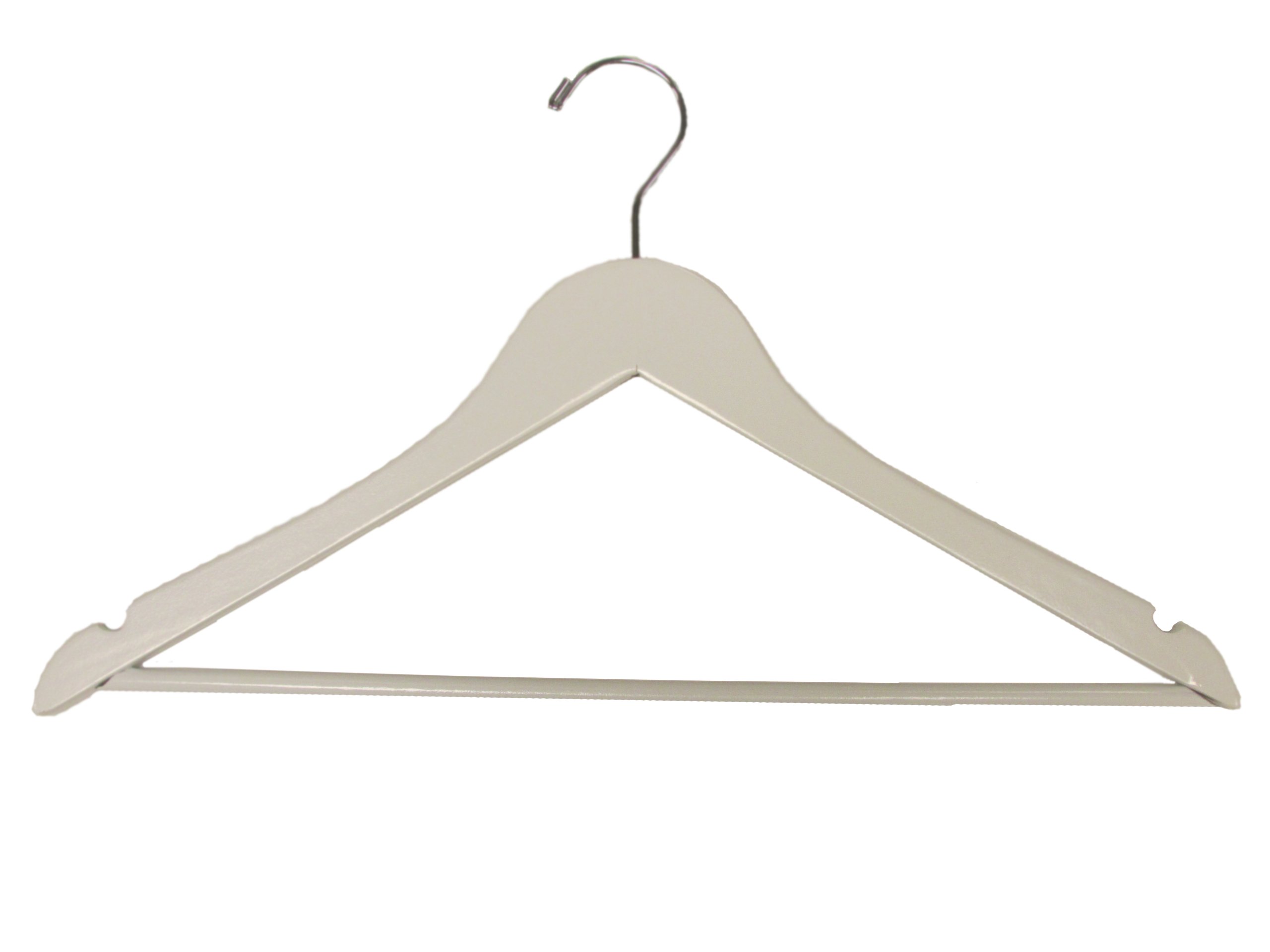 Premium Wooden Suit Hangers - Set of 100 in White Box - Perfect for Closet Organization, Retail Stores & Dry Cleaning Businesses