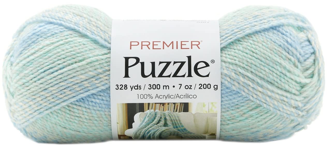 Premier Yarns 1050-09 Puzzle Yarn - Acrostic Blue - Soft Knitting & Crochet Yarn for Scarves, Hats & DIY Crafts