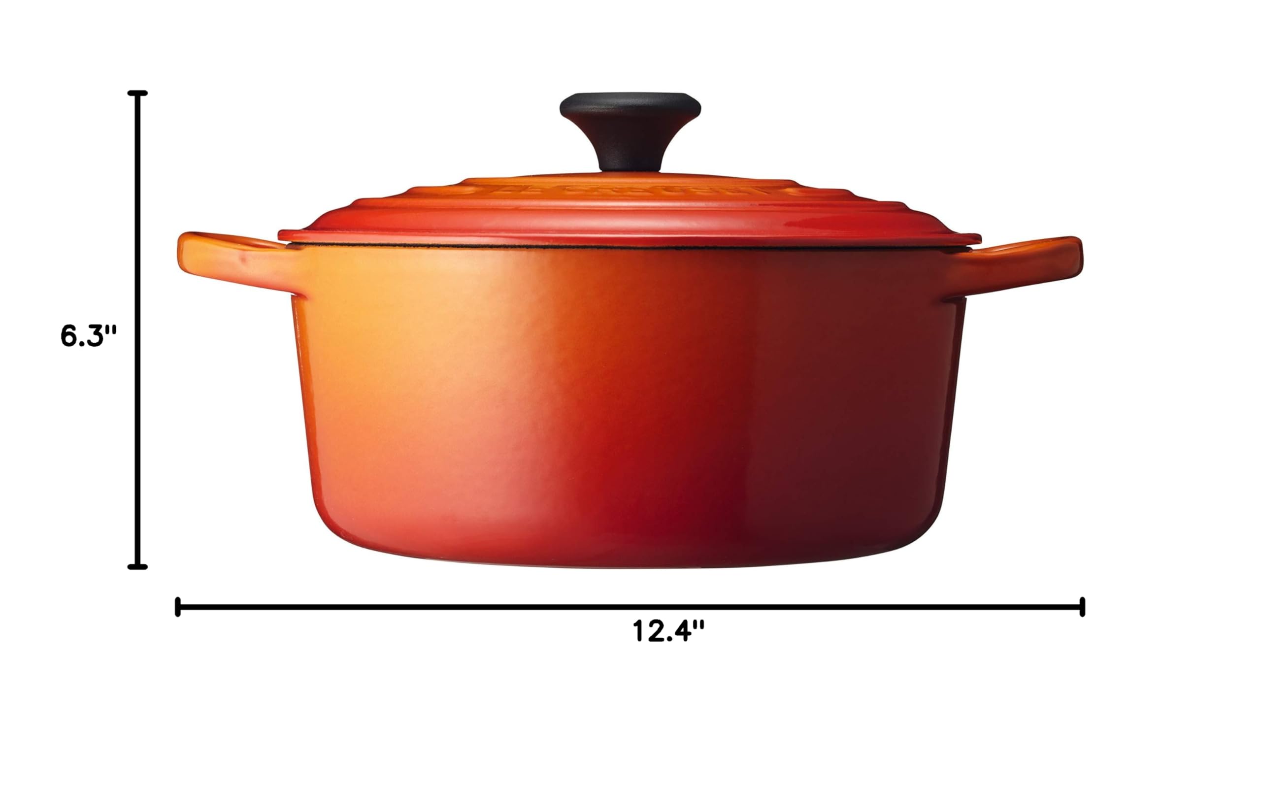 Le Creuset Signature Enameled Cast Iron Dutch Oven 4.5 Quart Round Pot - Flame Color - Perfect for Braising, Stewing & Baking - Ideal for Home Cooking & Kitchen Gifts