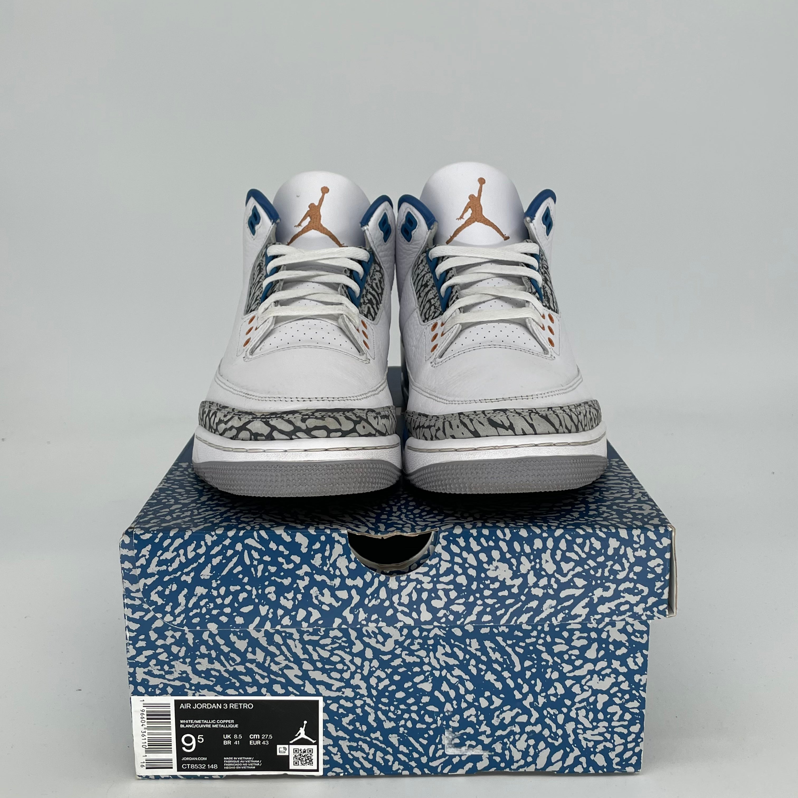 AIR JORDAN 3 Retro Wizards Basketball Shoes Men's Size 9.5/11W - Style Code CT8532-148 | Perfect for Streetwear, Sneaker Collection & Casual Wear