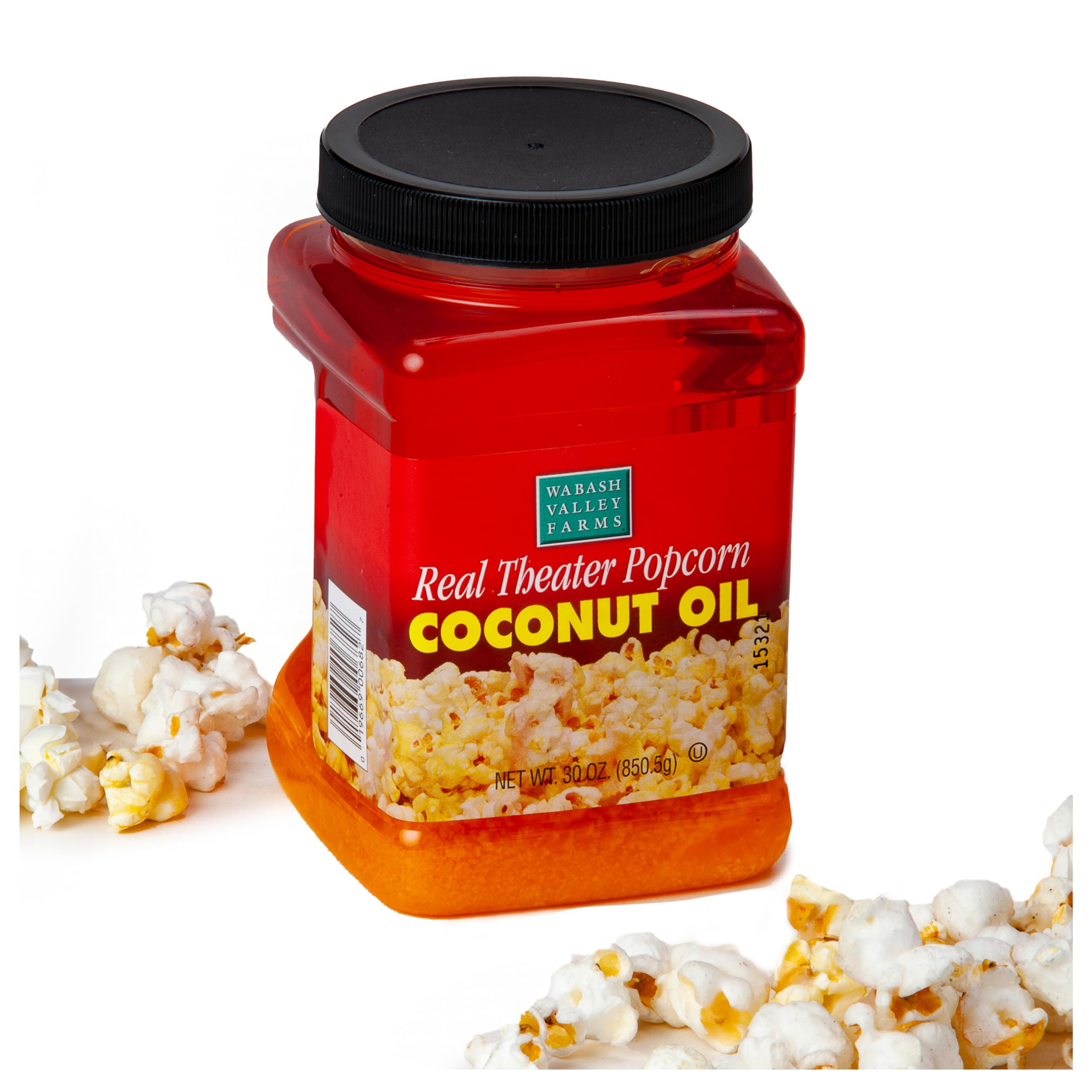 Premium Butter Flavored Coconut Oil for Popcorn - Wabash Valley Farms Real Theater Style Coconut Popping Oil (14 oz) - Perfect for Movie Nights, Home Theaters, and Gourmet Popcorn Making
